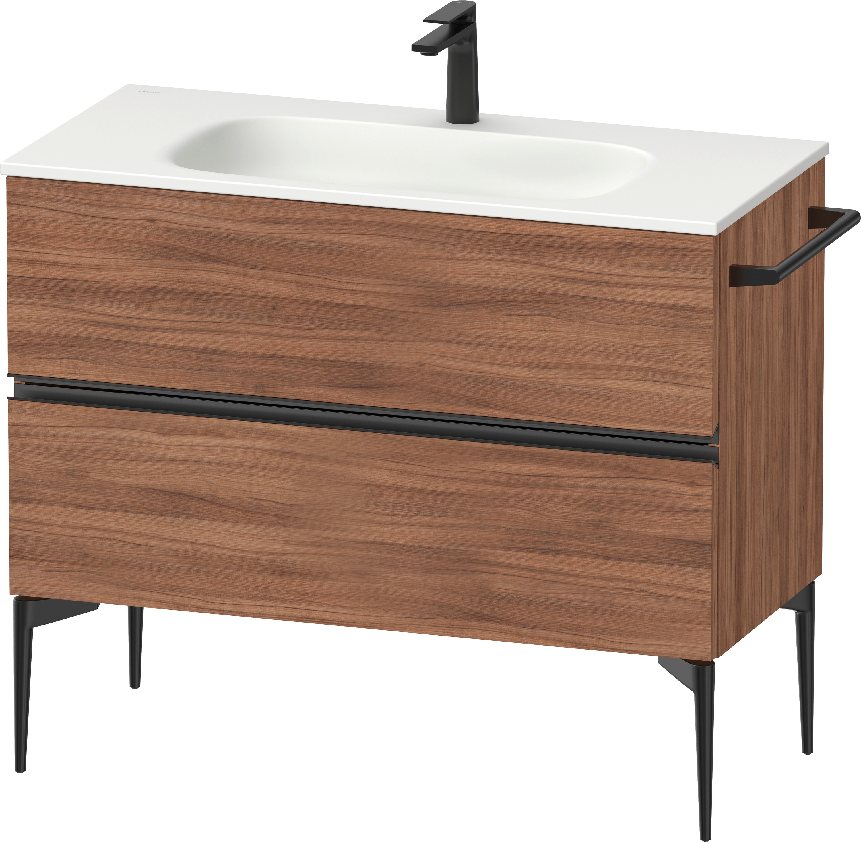 Duravit Sivida szafka 101x47,7x59,2 cm podumywalkowa wisząca czarna-orzech SV46520BD790000