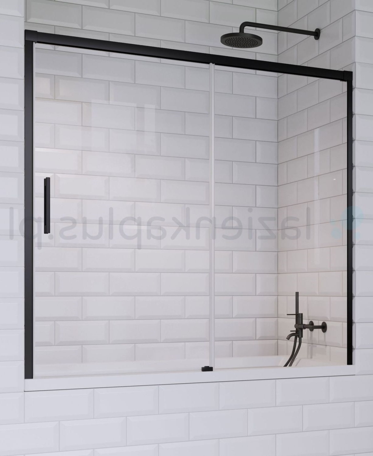 Radaway Idea Black PN DWJ parawan nawannowy 140 cm 2-częściowy czarny mat/szkło przezroczyste 10003140-54-01R - Wysyłka w 24h