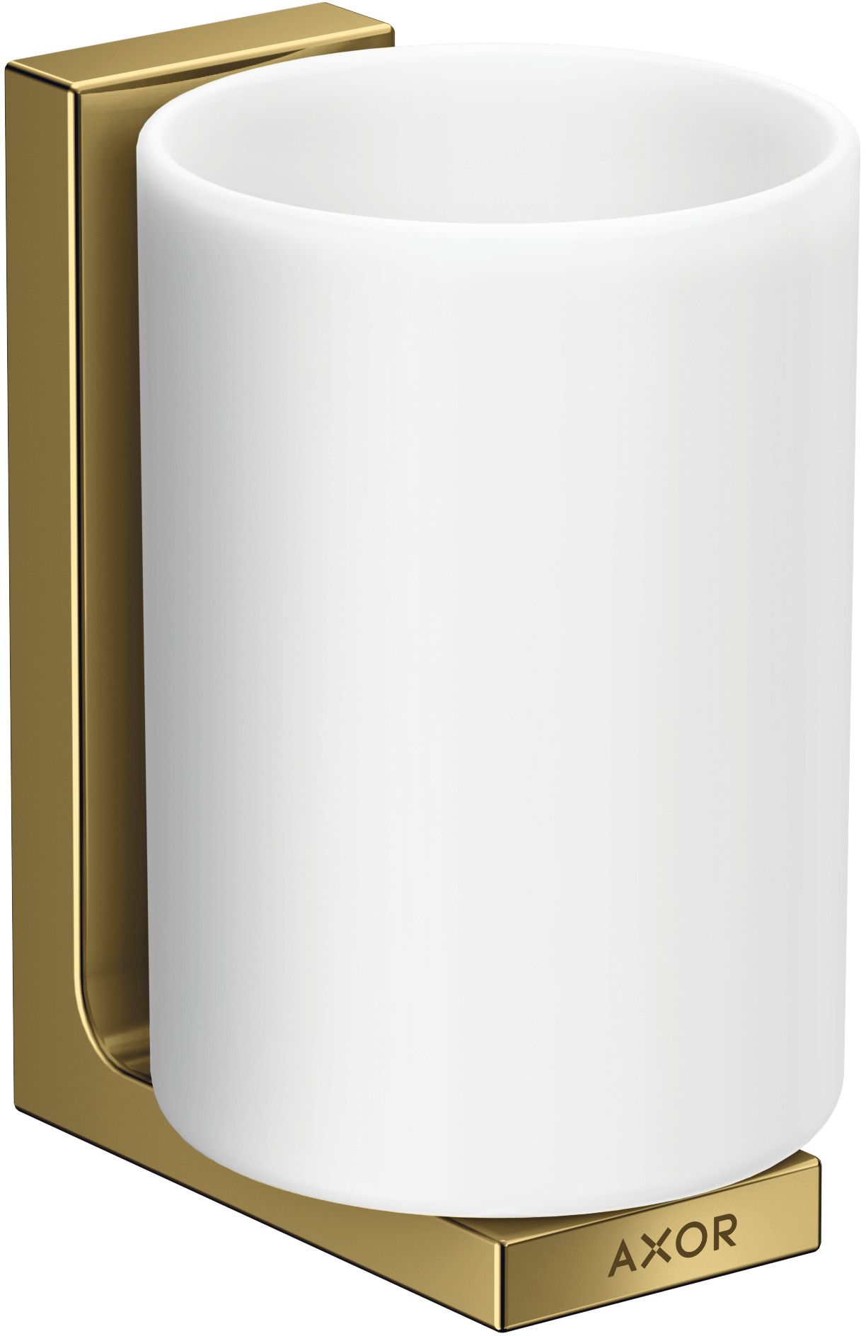 Axor Universal Rectangular kubek na szczoteczki do zębów ścienny złoty optyczny polerowany 42604990