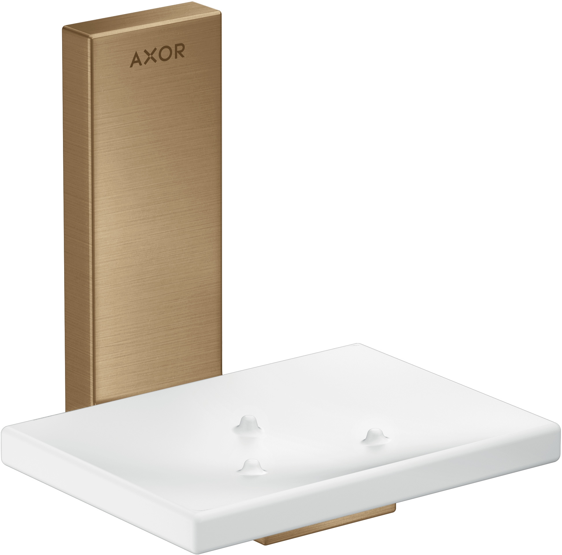 Axor Universal Rectangular mydelniczka ścienna biały/brąz szczotkowany 42605140