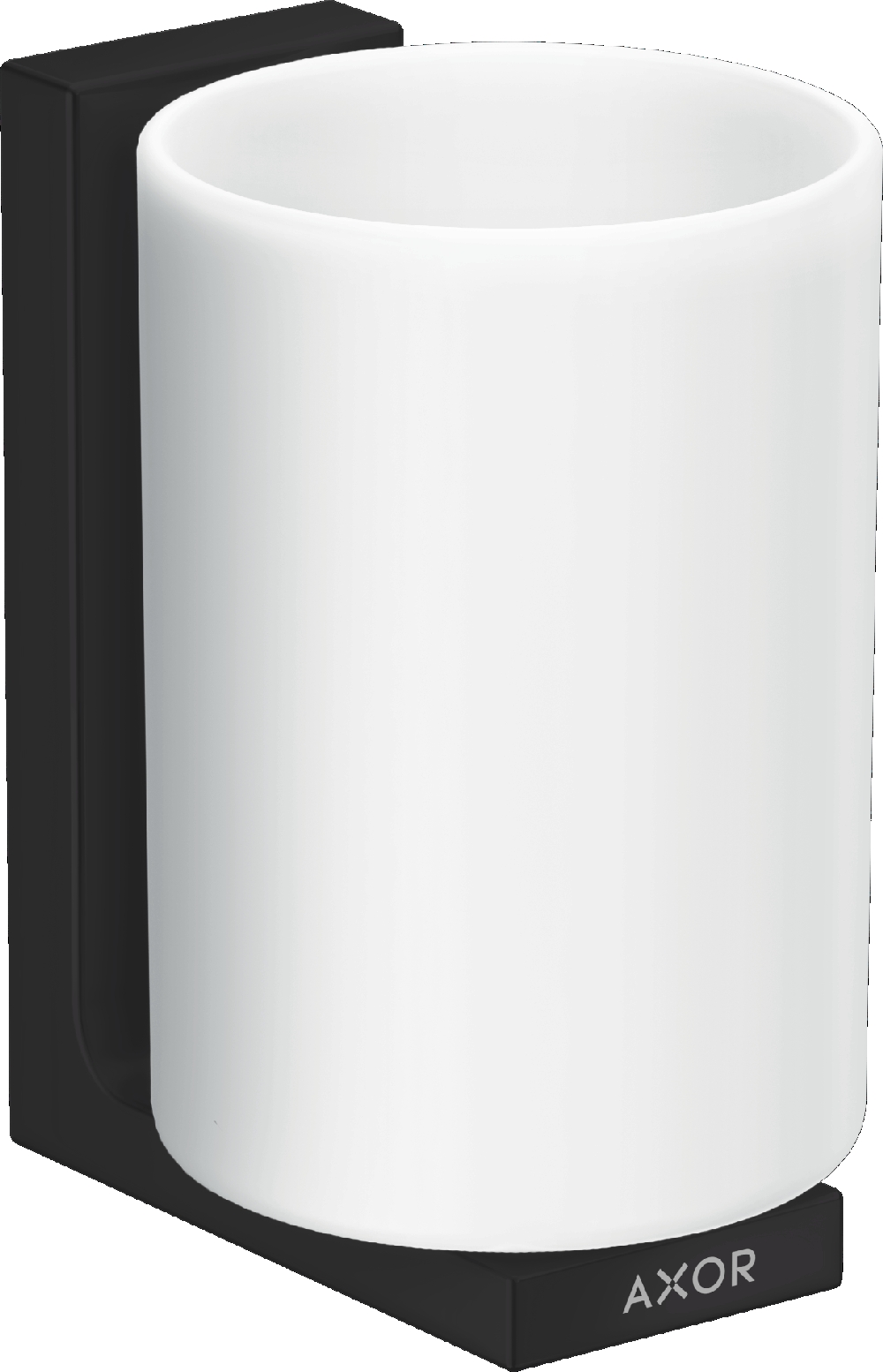 Axor Universal Rectangular kubek na szczoteczki ścienny czarny mat/biały 42604670