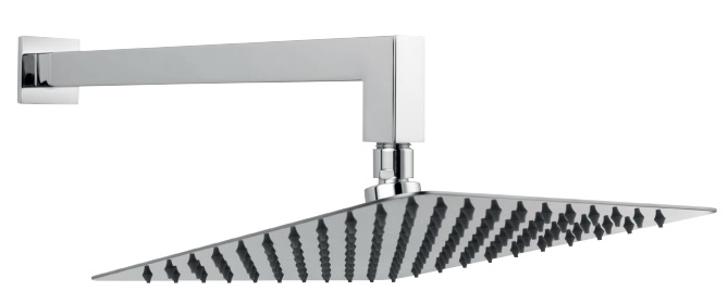 Ferro Slim deszczownica 25 cm kwadratowa z ramieniem prysznicowym chrom NPT14 - Wysyłka w 24h