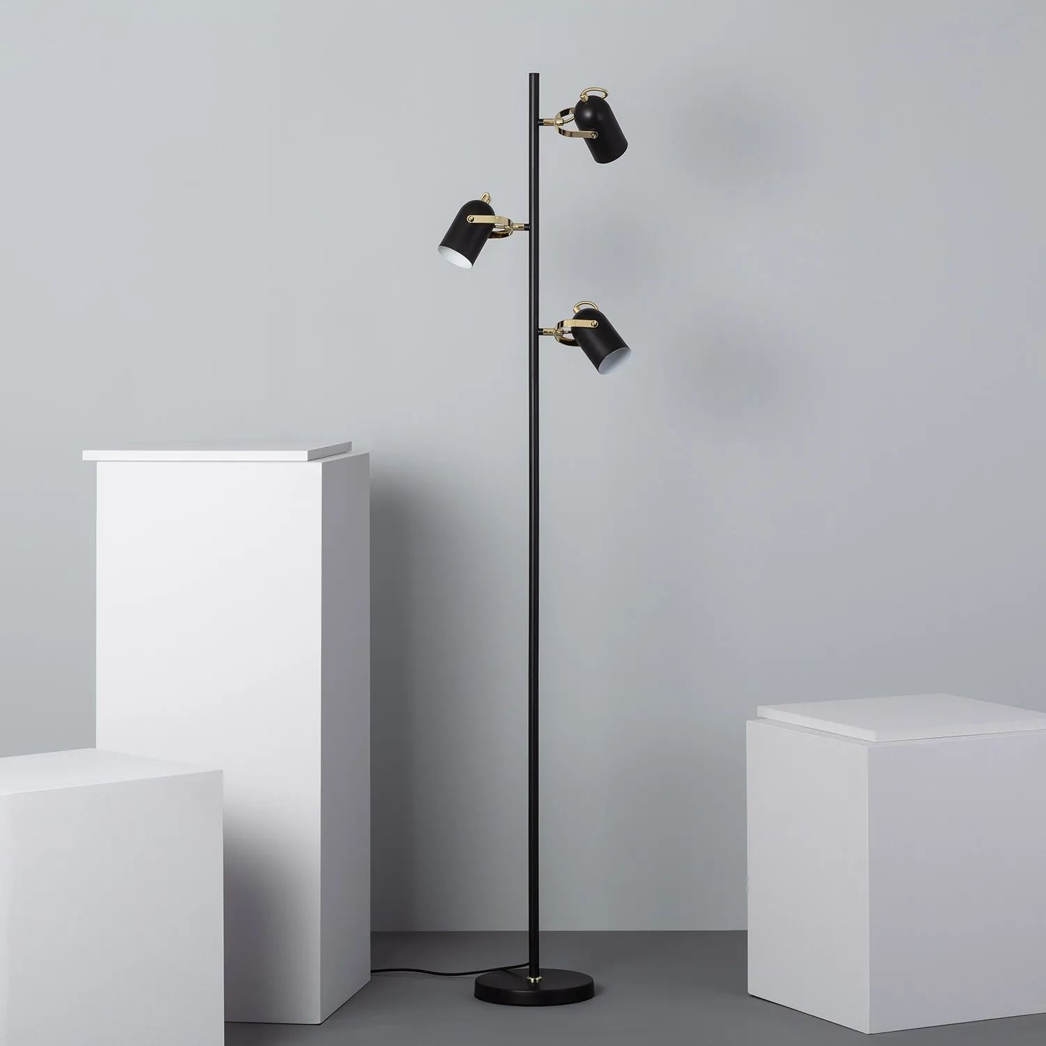 Abruzzo Retro lampa stojąca 3x20 W czarna ABR-RRC-C-3XE14