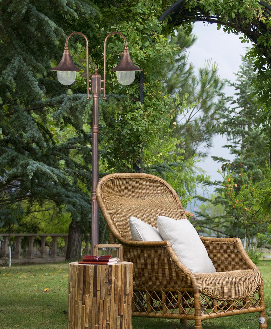 Kaja Boston lampa stojąca zewnętrzna 2x60W czarna/złota K-8127CZARNY/ZŁOTY