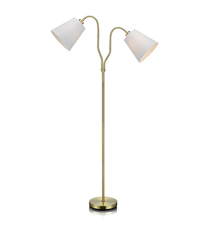 Markslöjd Modena lampa stojąca 2x60W mosiądz/biały 105274
