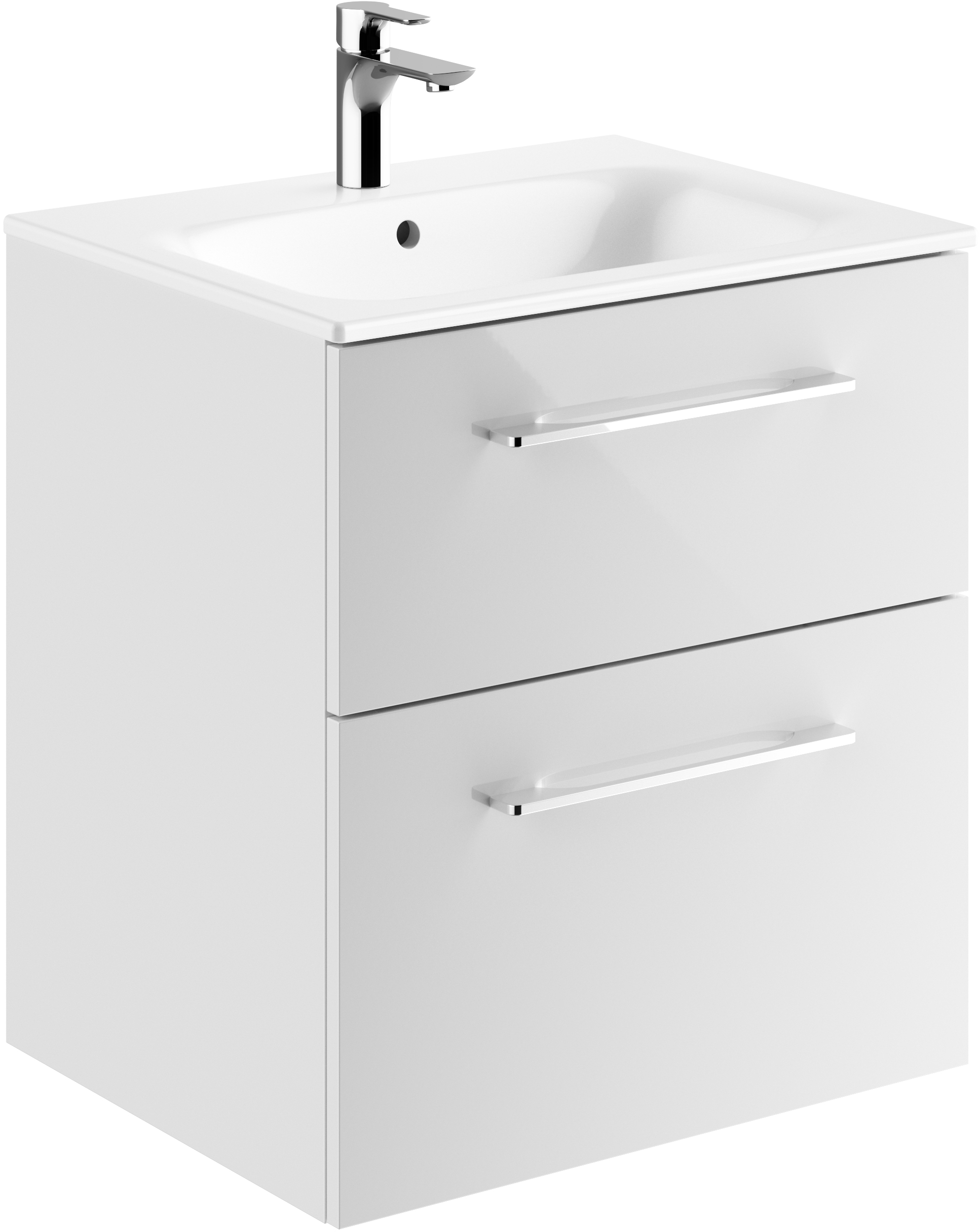 Geberit Selnova Square umywalka z szafką 60 cm zestaw meblowy biały połysk 501.236.00.1