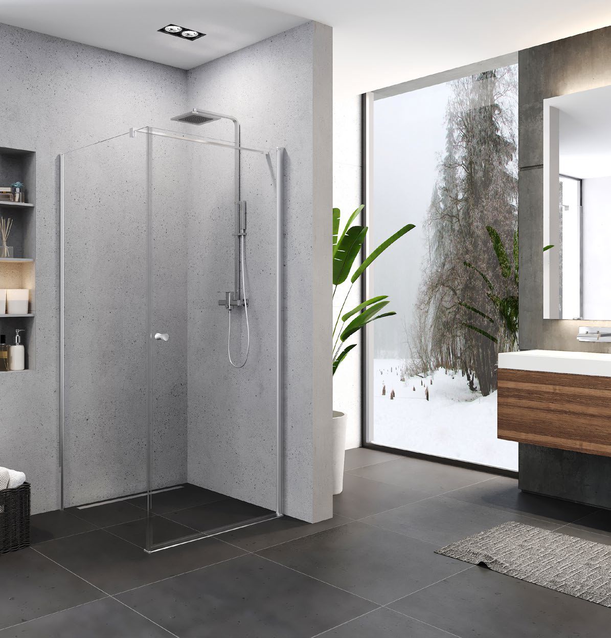 New Trendy Superia kabina prysznicowa 90x90 cm kwadratowa chrom połysk/szkło przezroczyste K-0587 - Wysyłka w 24h