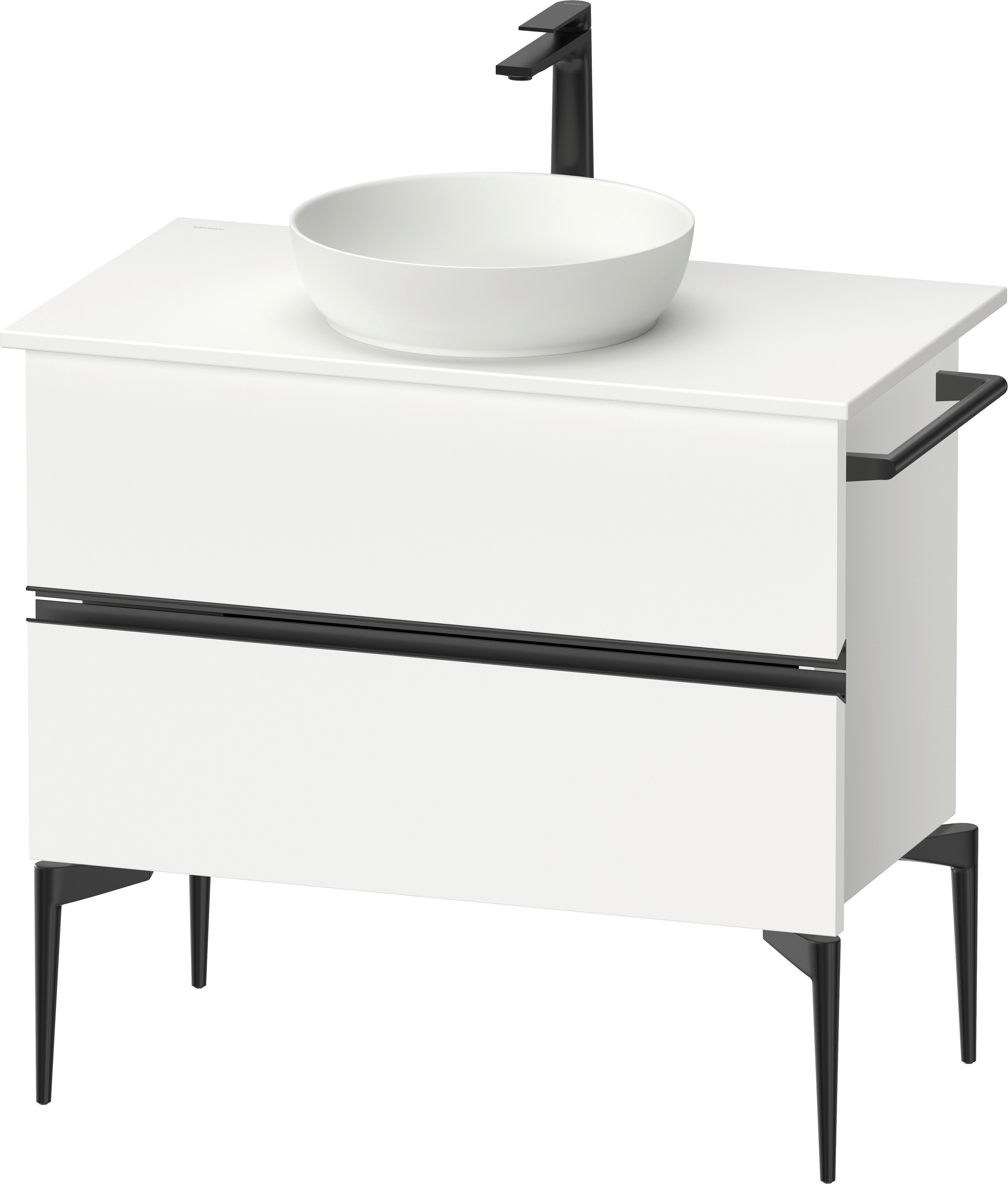 Duravit Sivida szafka 84,5x47,5x54,8 cm podumywalkowa wisząca biała-czarna SV46580BD180000