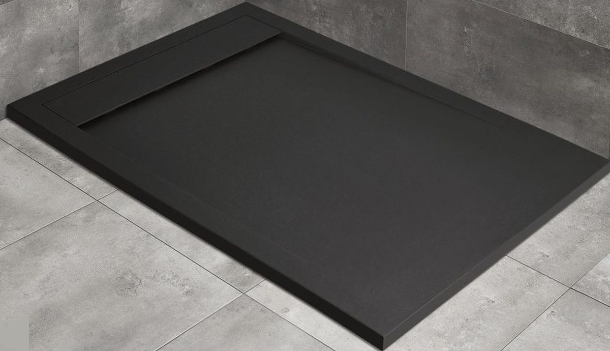 Radaway Teos F brodzik 130x90 cm prostokątny konglomeratowy czarny HTF13090-54