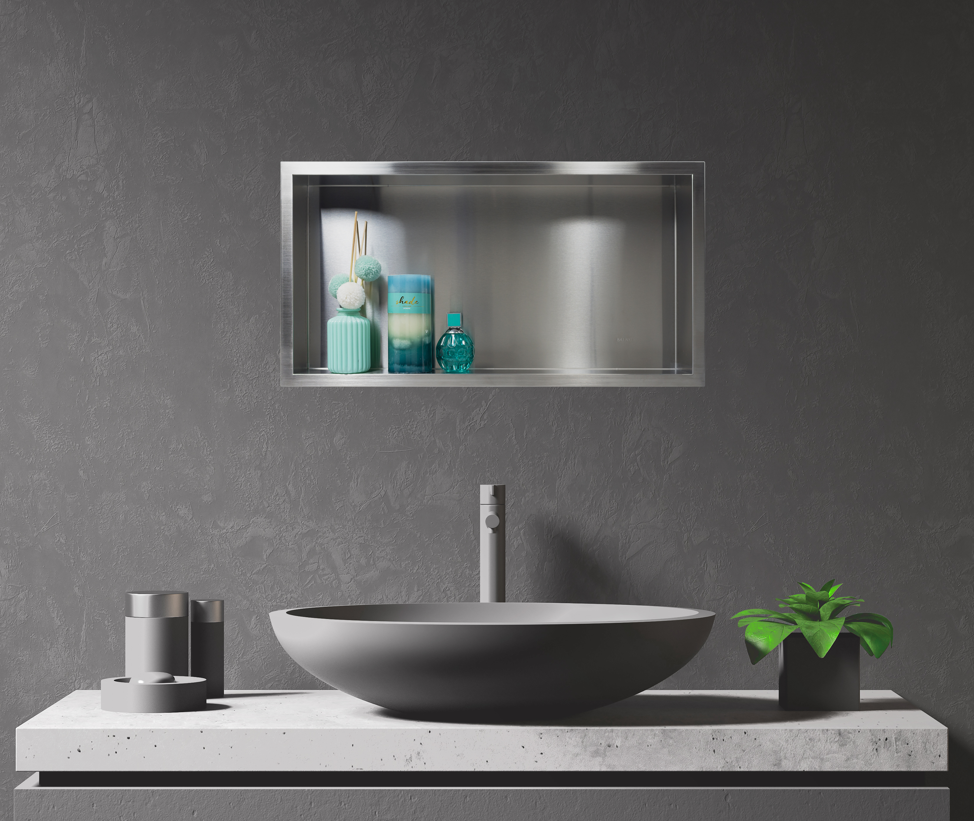 Balneo Wall-Box One Inox półka wnękowa 60x30x10 cm stal OB-IN4 - Wysyłka w 24h