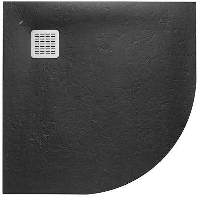 Roca Terran brodzik 90x90 cm półokrągły kompozyt Stonex czarny AP10538438401400