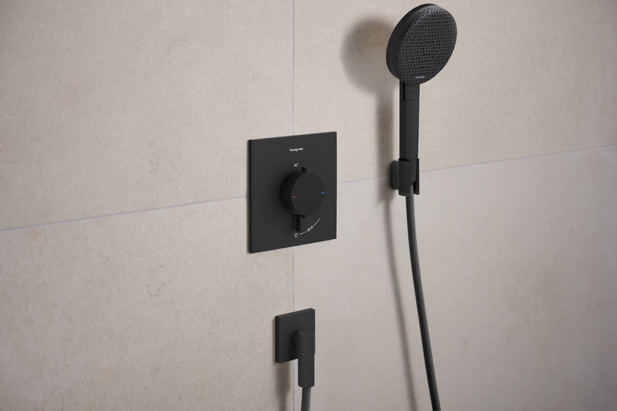 Hansgrohe Ecostat Comfort E bateria prysznicowa podtynkowa z termostatem czarna 33710670