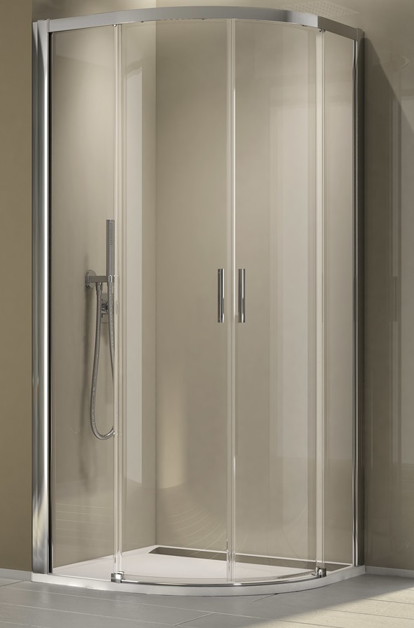 SanSwiss Top-Line S kabina prysznicowa 90 cm półokrągła srebrny połysk/szkło przezroczyste TLSR550905007