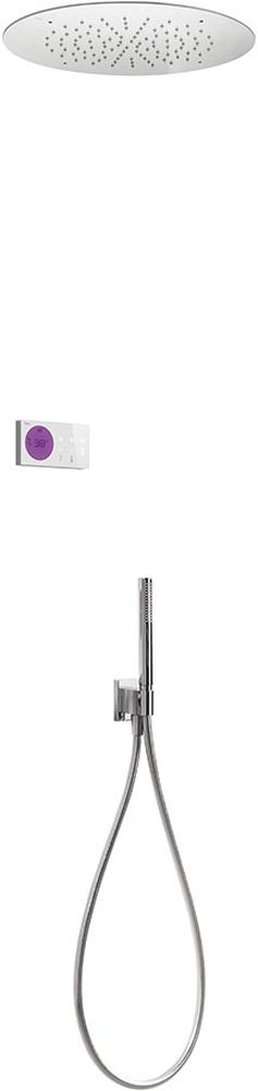 Tres Shower Technology zestaw prysznicowy podtynkowy termostatyczny z deszczownicą chrom/biały 092.865.57