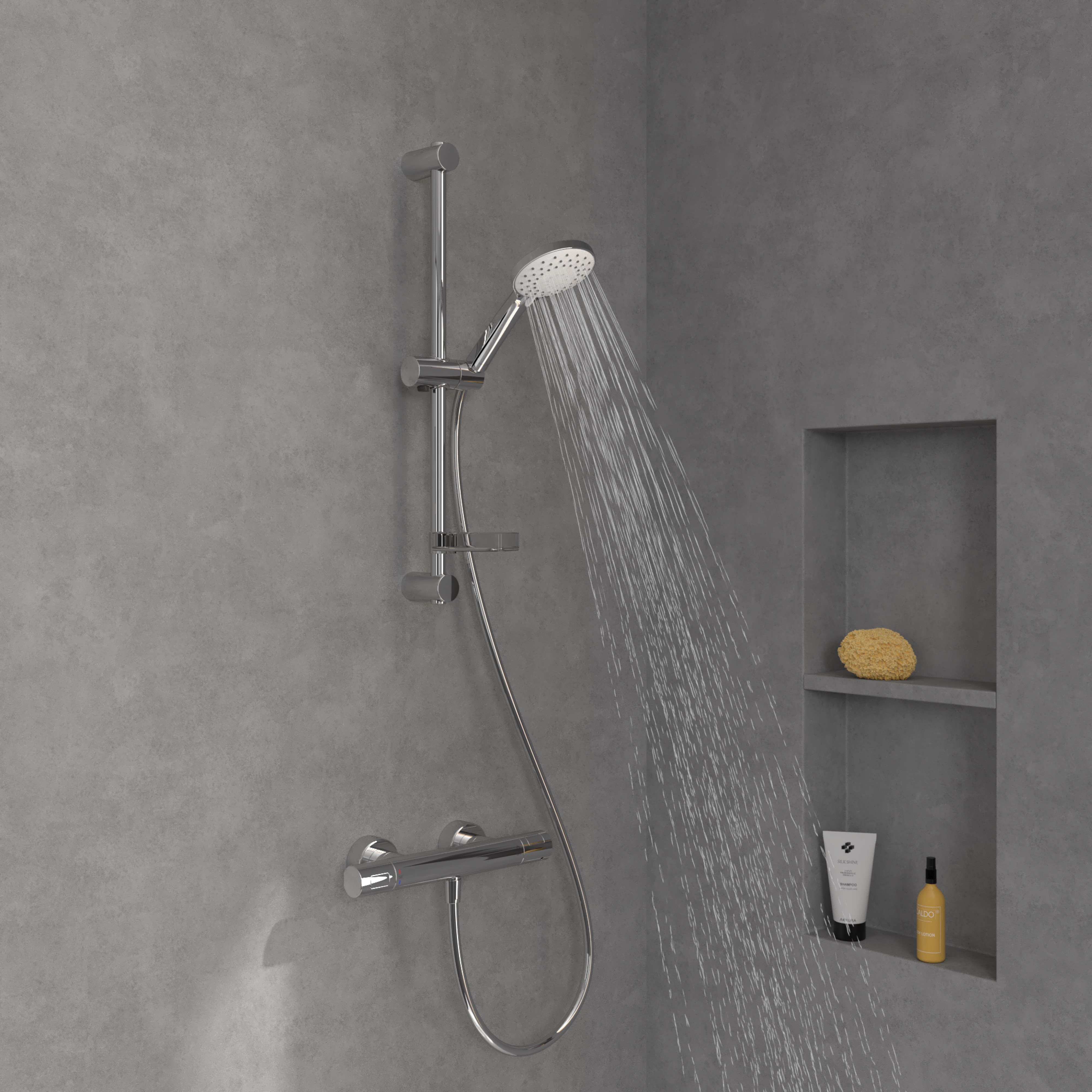 Zestaw Villeroy & Boch Universal Taps & Fittings zestaw prysznicowy ścienny termostatyczny chrom (TVS00001700061, TVS10900400061) - Wysyłka w 24h