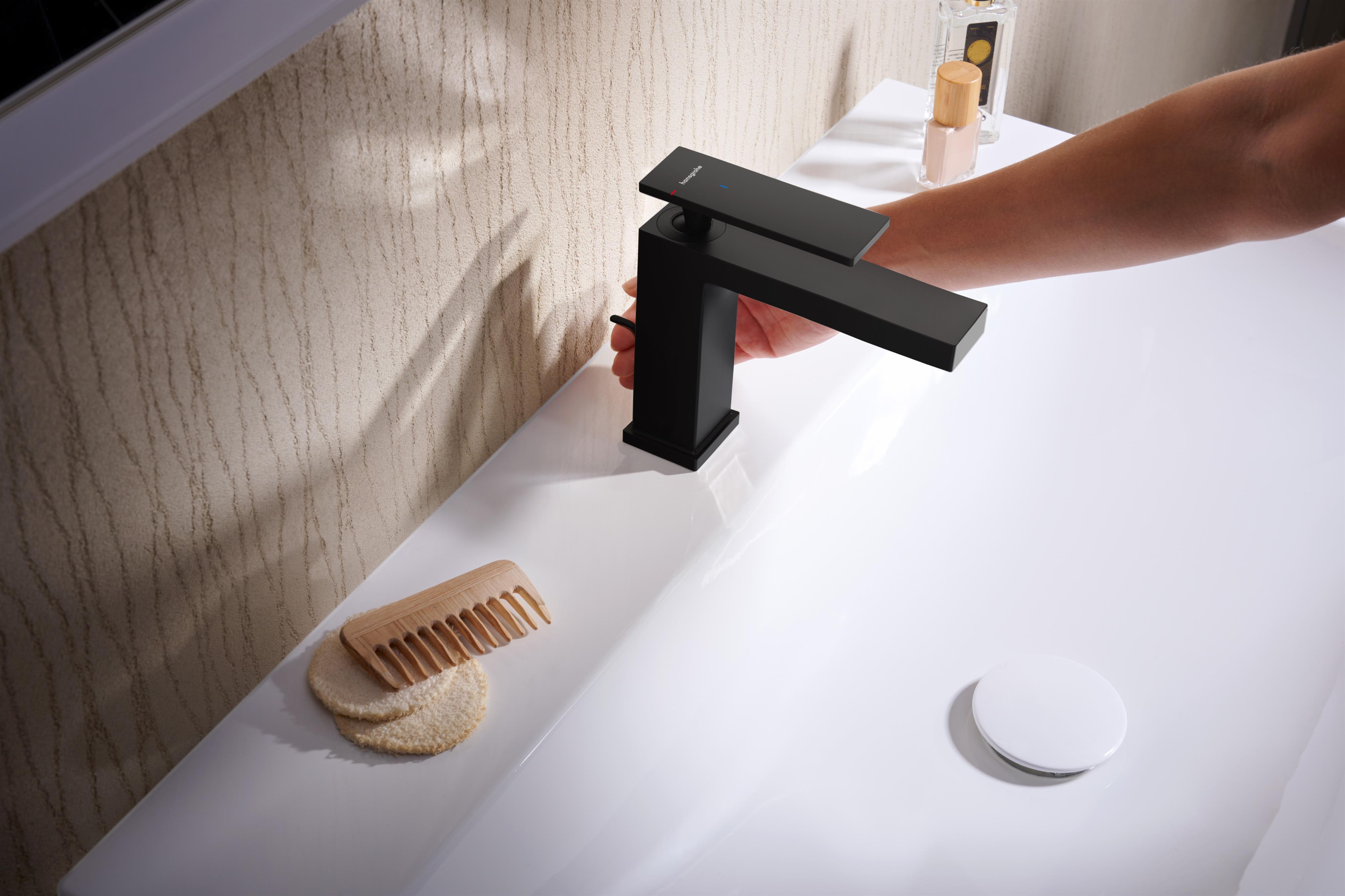 Hansgrohe Tecturis E bateria umywalkowa stojąca czarna 73014670