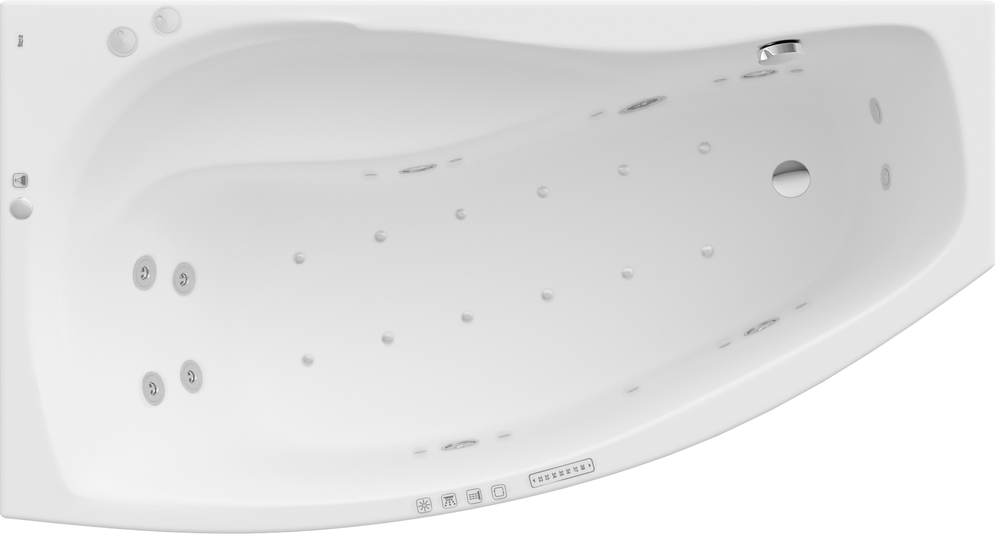 Roca Nicole wanna z hydromasażem 140x75 cm asymetryczna biała A24T111000