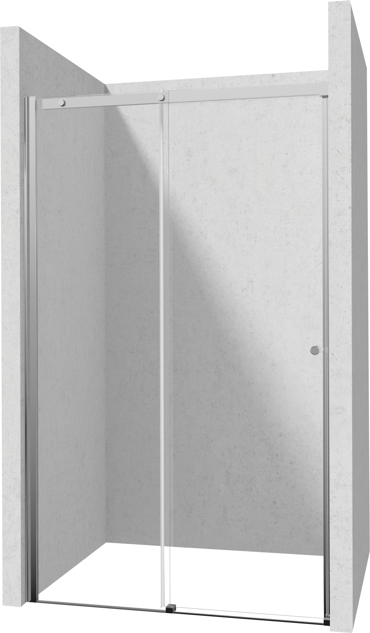 Deante Kerria Plus drzwi prysznicowe 120 cm wnękowe chrom połysk/szkło przezroczyste KTSP012P