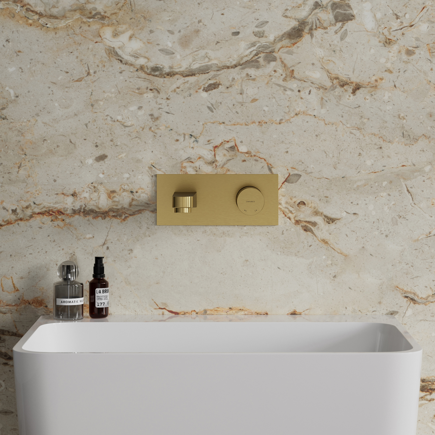 Omnires Contour bateria umywalkowa podtynkowa złoty szczotkowany CT8015GLB - Wysyłka w 24h