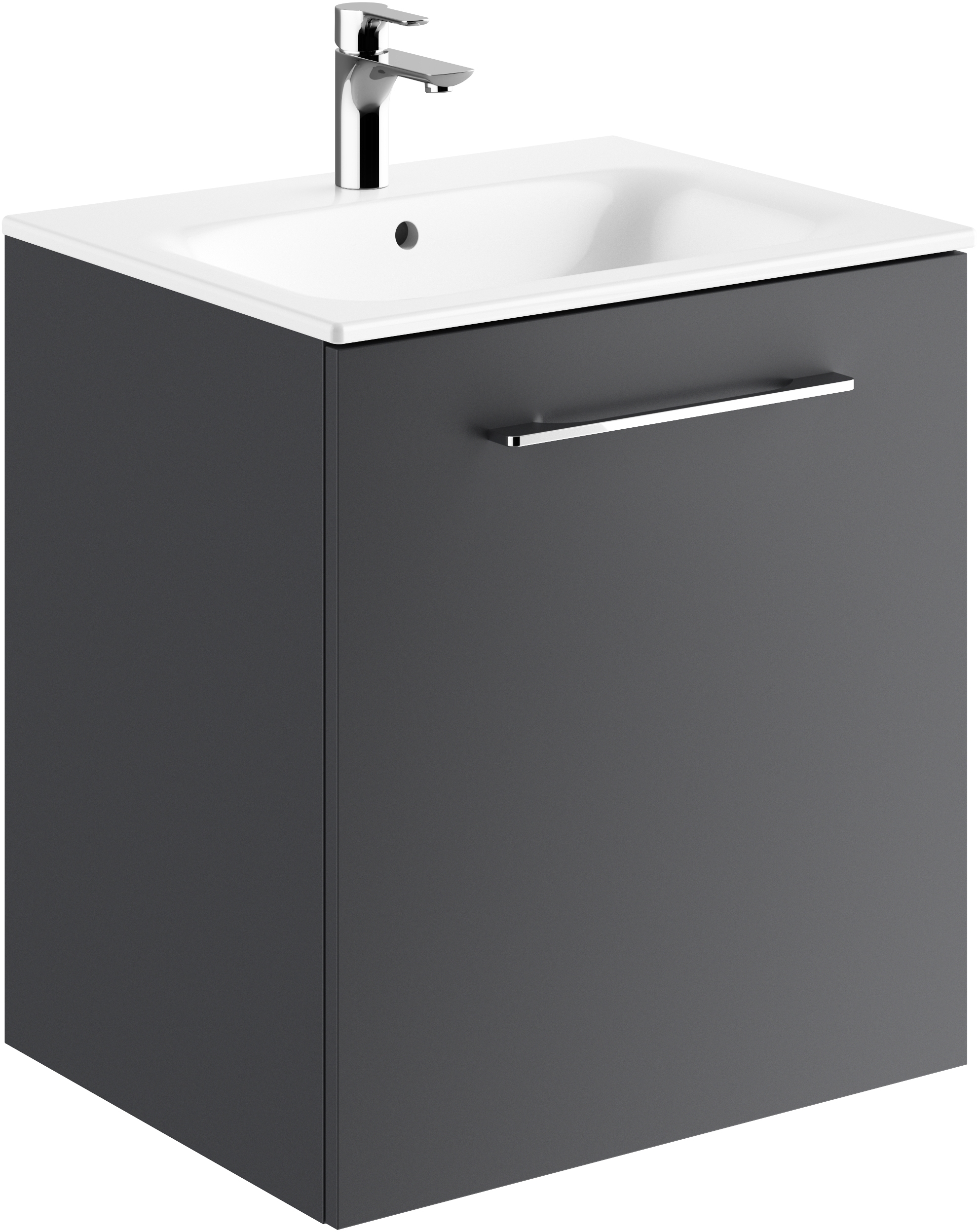 Geberit Selnova Square umywalka z szafką 60 cm zestaw meblowy biały/lava mat 501.253.00.1