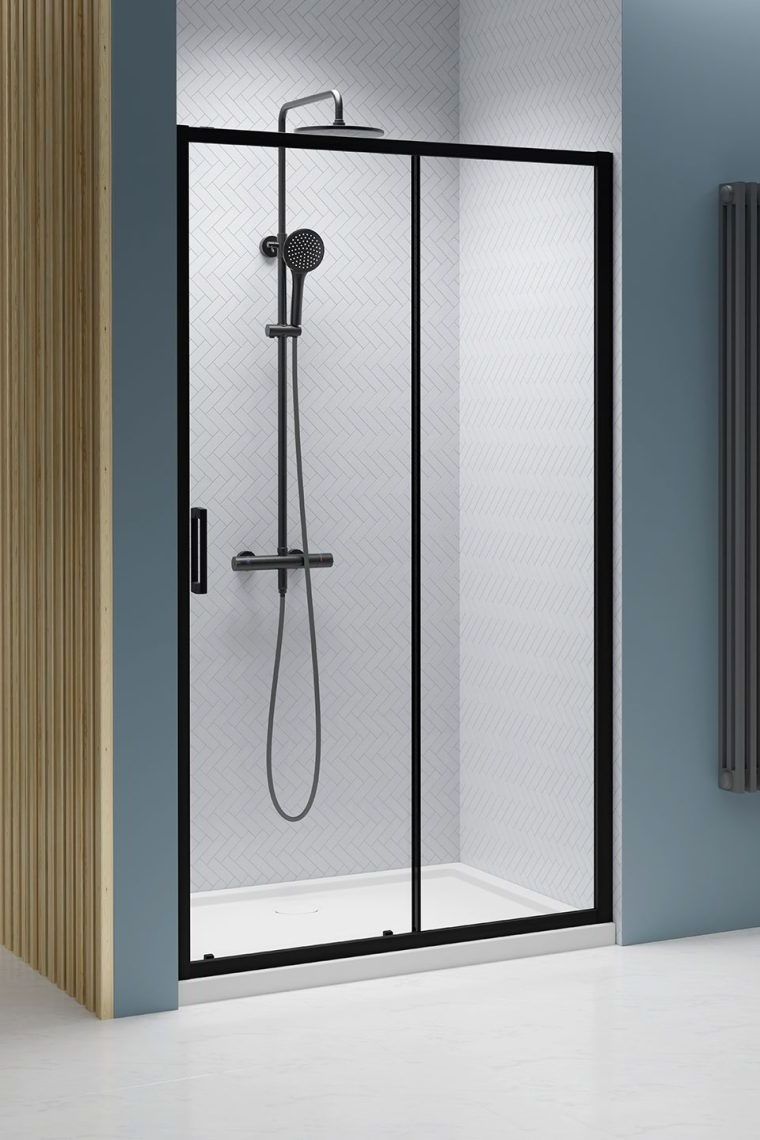 Radaway Premium Pro Black DWJ drzwi prysznicowe 110 cm rozsuwane czarny mat/szkło przezroczyste 1014110-54-01R