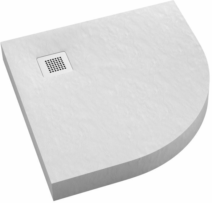 Schedpol New Horizons White Stone brodzik 90x90 cm półokrągły biały 3.3304/B/ST-M2