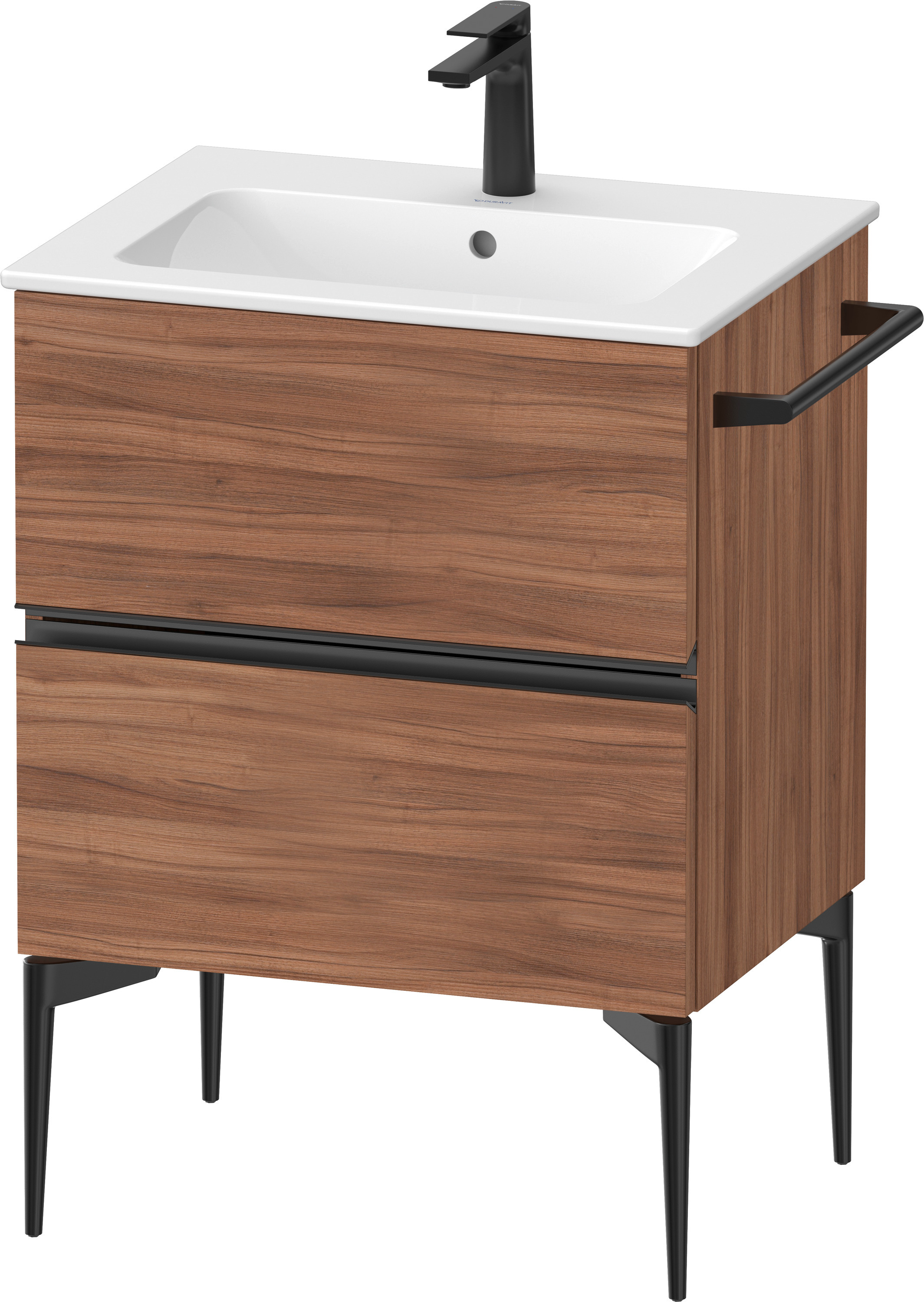 Duravit Sivida szafka 61x47,7x59,1 cm podumywalkowa wisząca czarna-orzech SV46430BD790000
