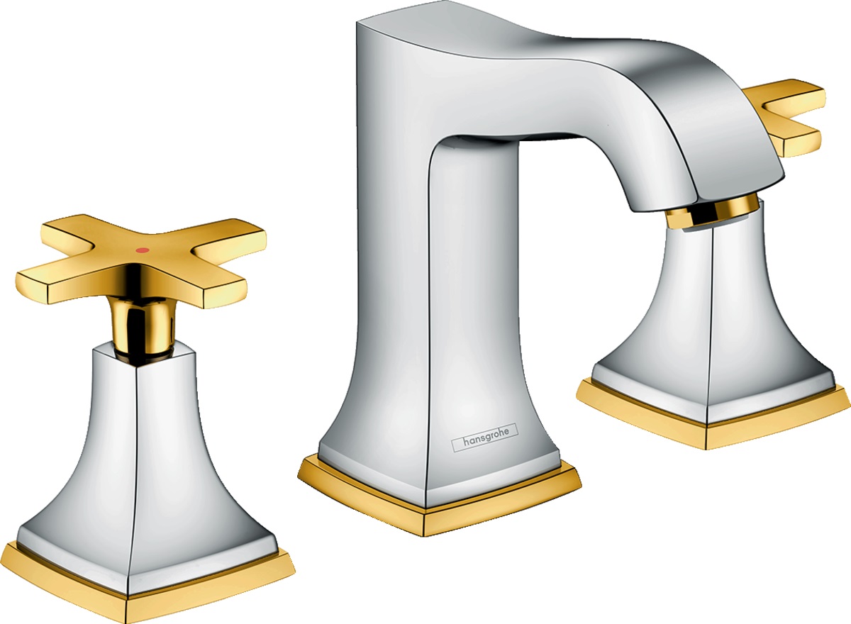 Hansgrohe Metropol Classic bateria umywalkowa 3-otworowa EcoSmart chrom/złoty 31306090 - Wysyłka w 24h