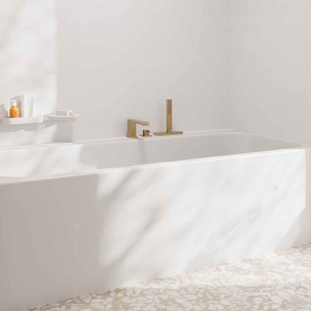 Hansgrohe Tecturis E bateria wannowo-prysznicowa nawannowa brąz szczotkowany 73443140