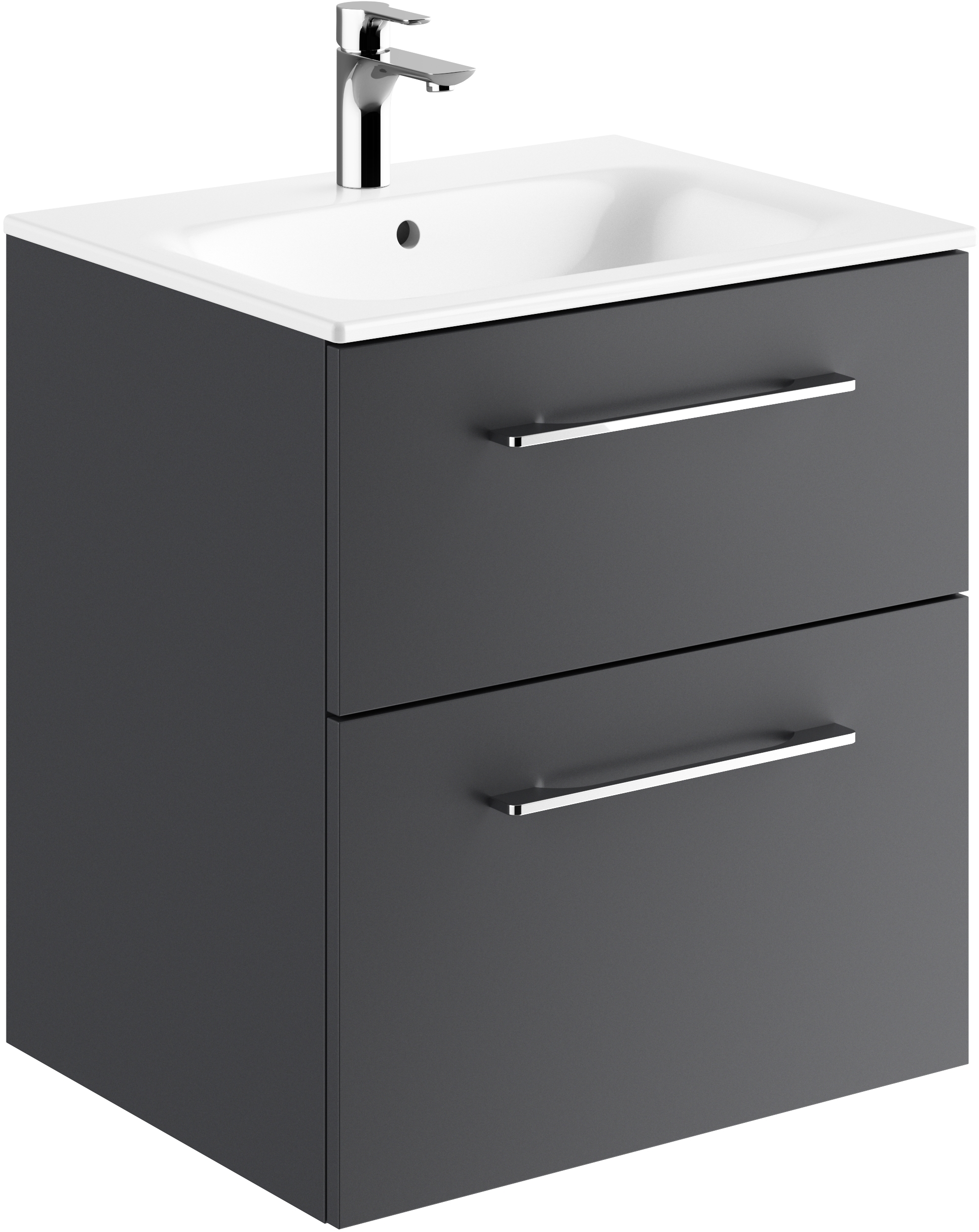 Geberit Selnova Square umywalka z szafką 60 cm zestaw meblowy biały/lava mat 501.237.00.1
