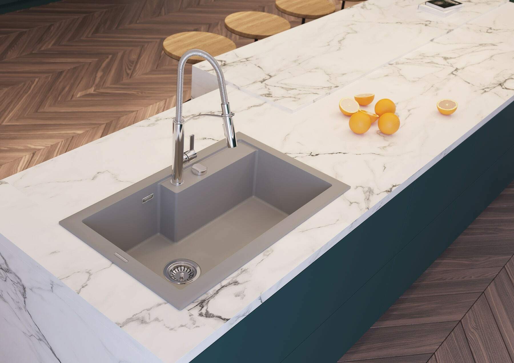 Deante Gerbera bateria kuchenna stojąca chrom BGB072M - Wysyłka w 24h