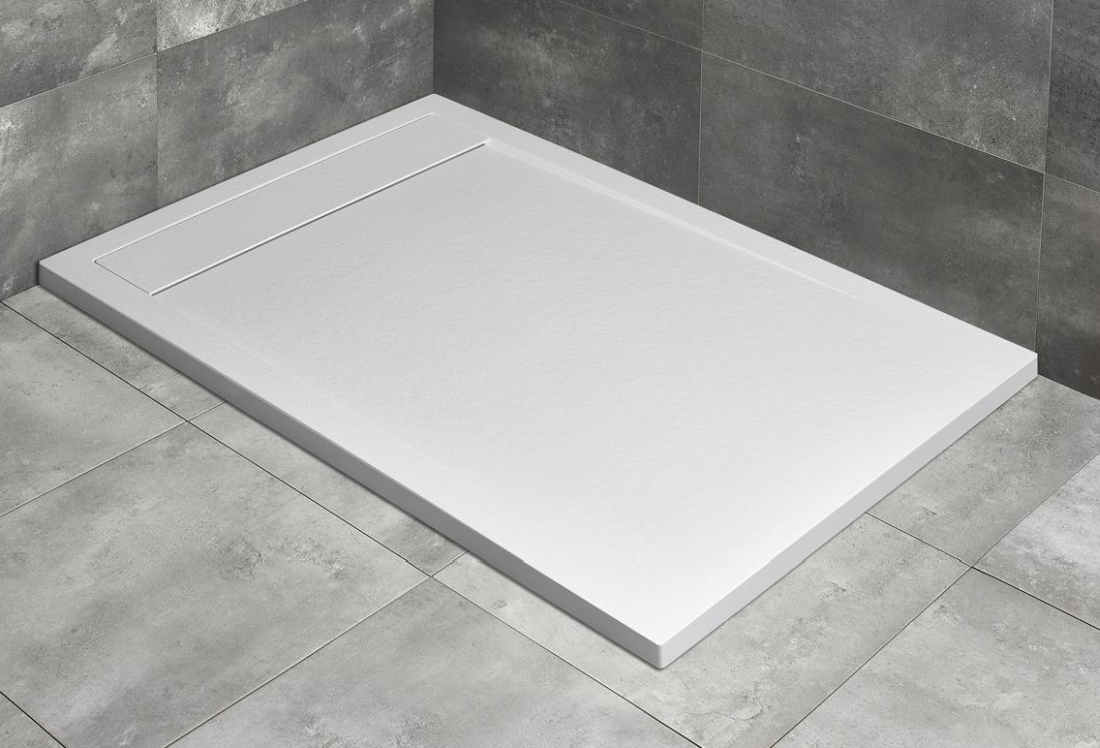 Radaway Teos F brodzik 130x80 cm konglomeratowy biały HTF13080-04