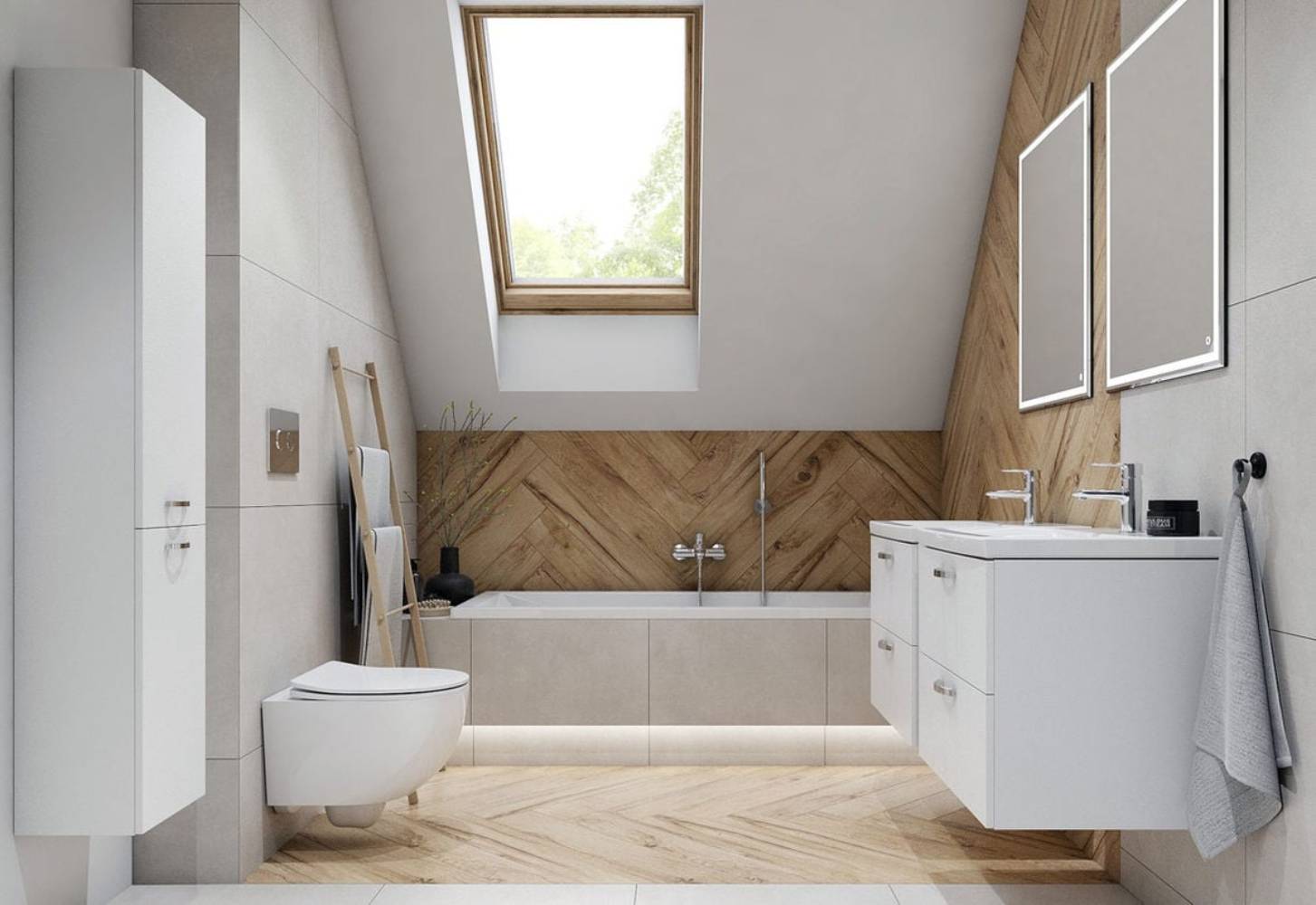 Cersanit Ontario szafka 30x25x140 cm boczna wisząca biała S915-007-DSM