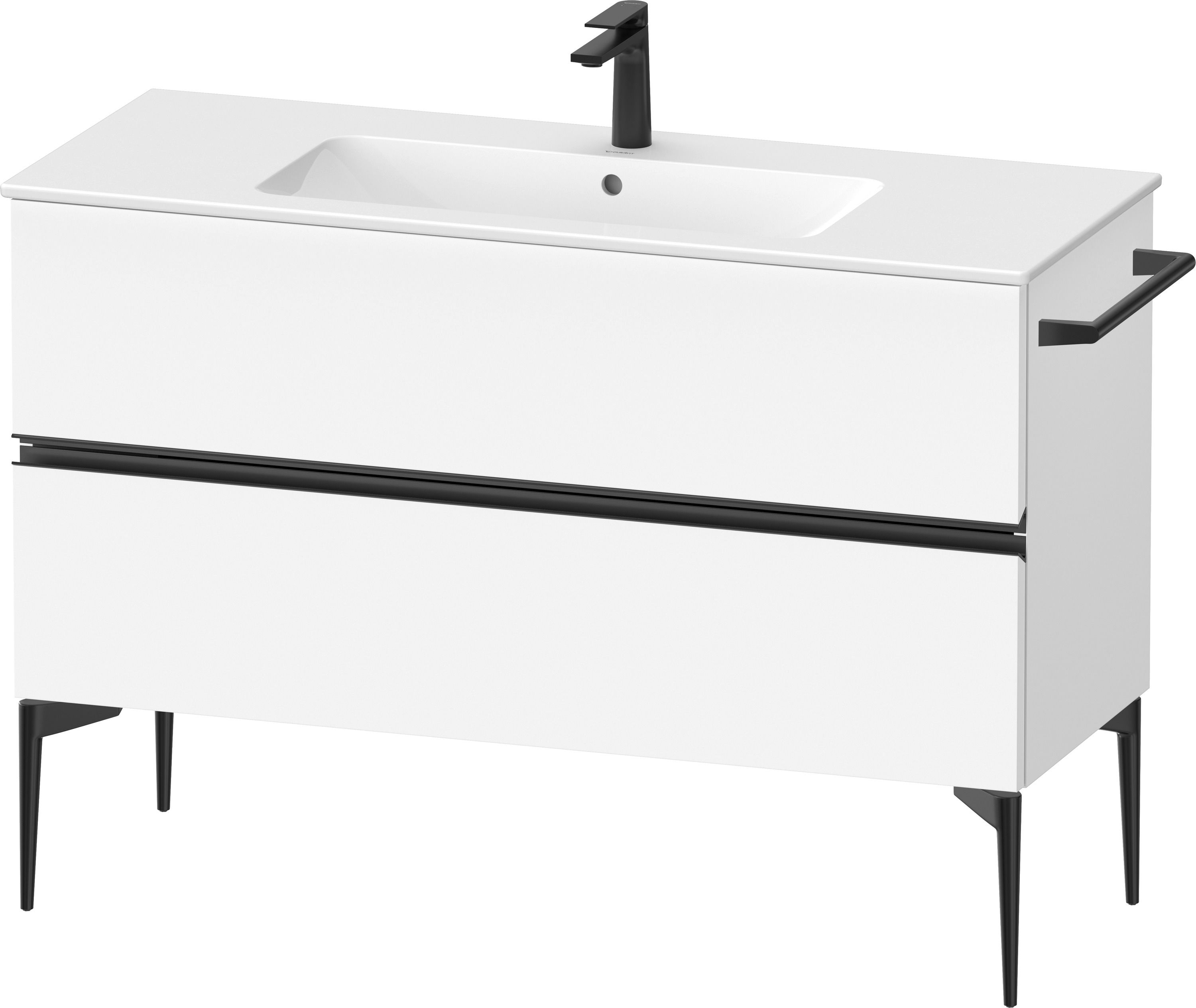 Duravit Sivida szafka 121x47,7x59,1 cm podumywalkowa wisząca biała-czarna SV46460BD180000