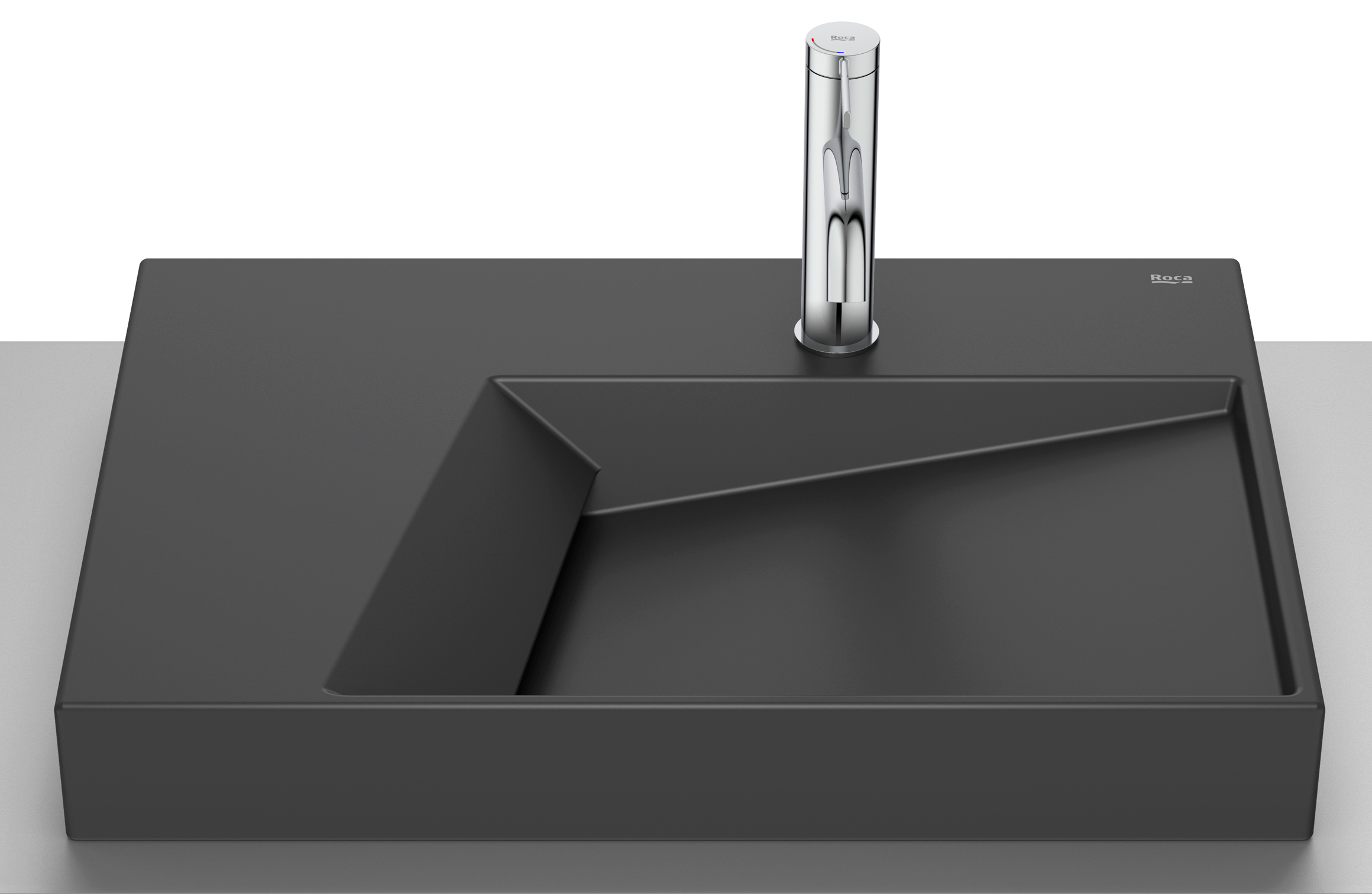 Roca Horizon umywalka 60x42 cm nablatowa czarna A32727608B