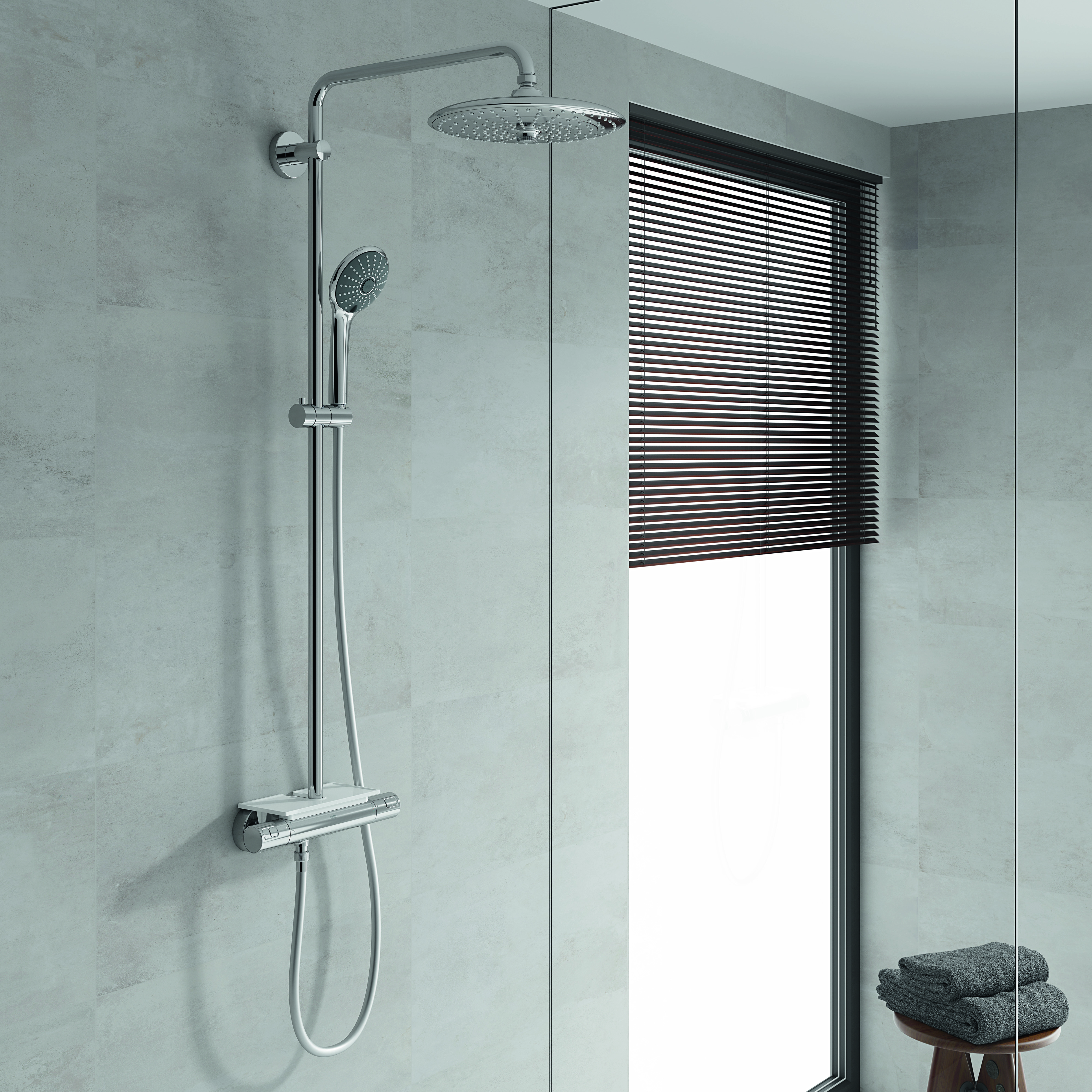 Grohe Vitalio Joy System 260 zestaw prysznicowy ścienny termostatyczny z deszczownicą chrom 26403001 - Wysyłka w 24h