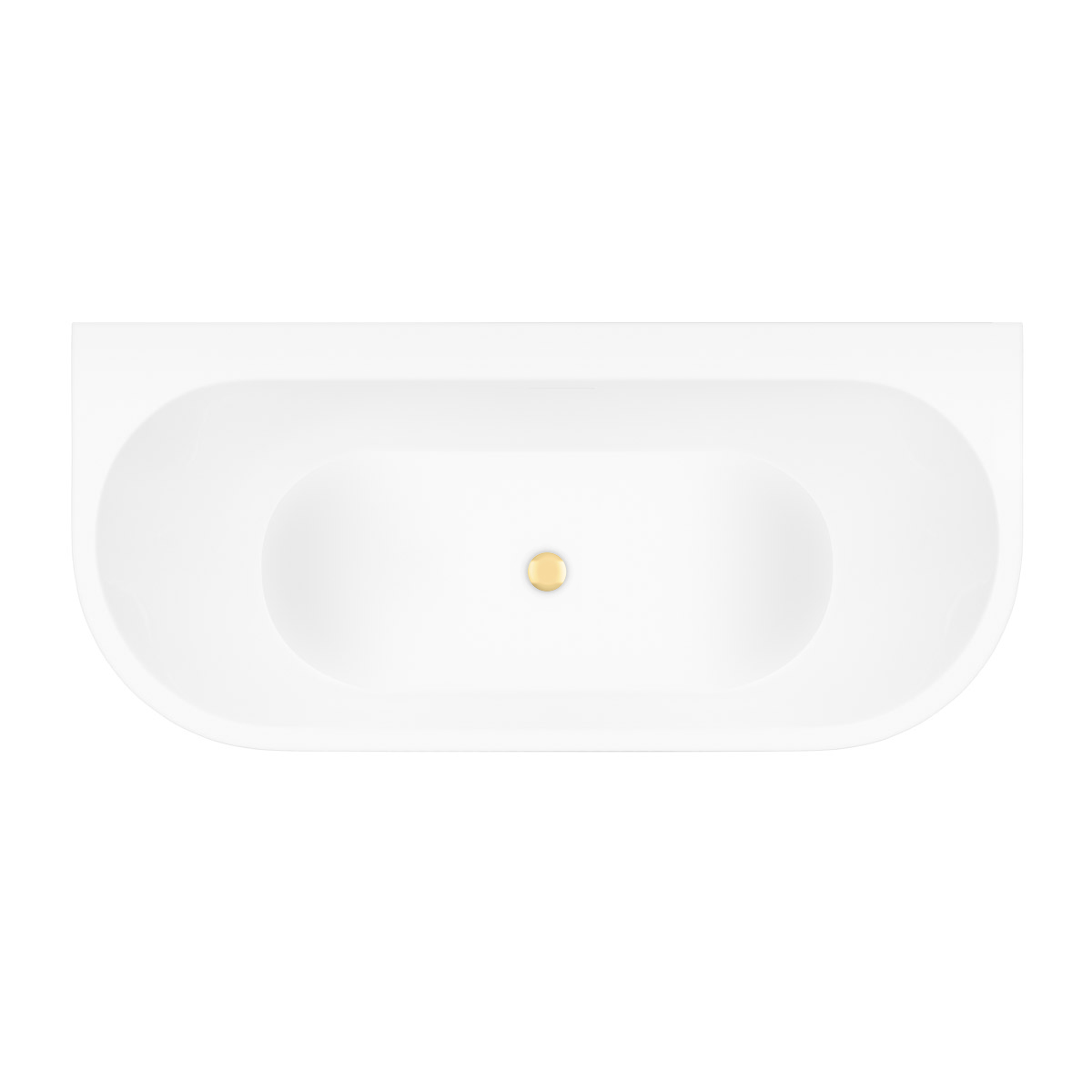 Zestaw Oltens Hulda wanna przyścienna 170x80 cm z pokrywą korka biały połysk/ złoty połysk (12021000, 09002800) - Wysyłka w 24h