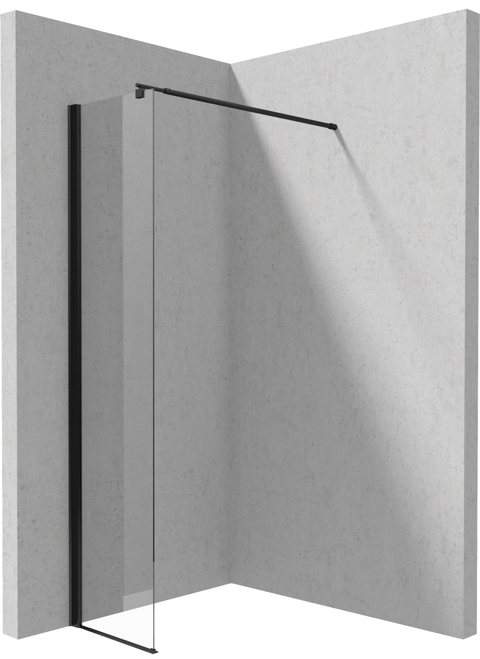 Deante Kerria Plus Walk-In ścianka prysznicowa 40 cm wolnostojąca czarny mat/szkło przezroczyste KTSN84P