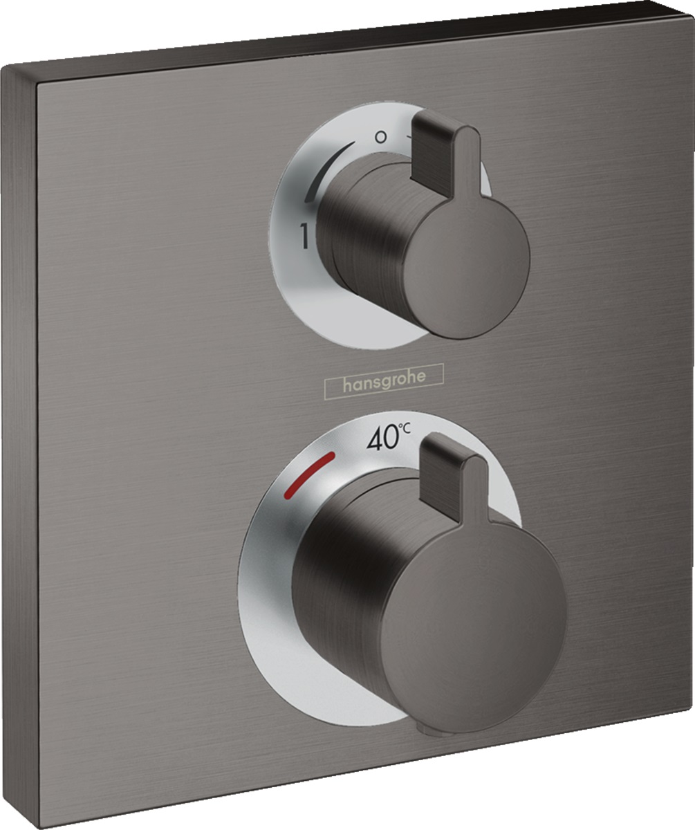 Hansgrohe Ecostat Square bateria wannowo-prysznicowa podtynkowa termostatyczna czarny chrom szczotkowany 15714340
