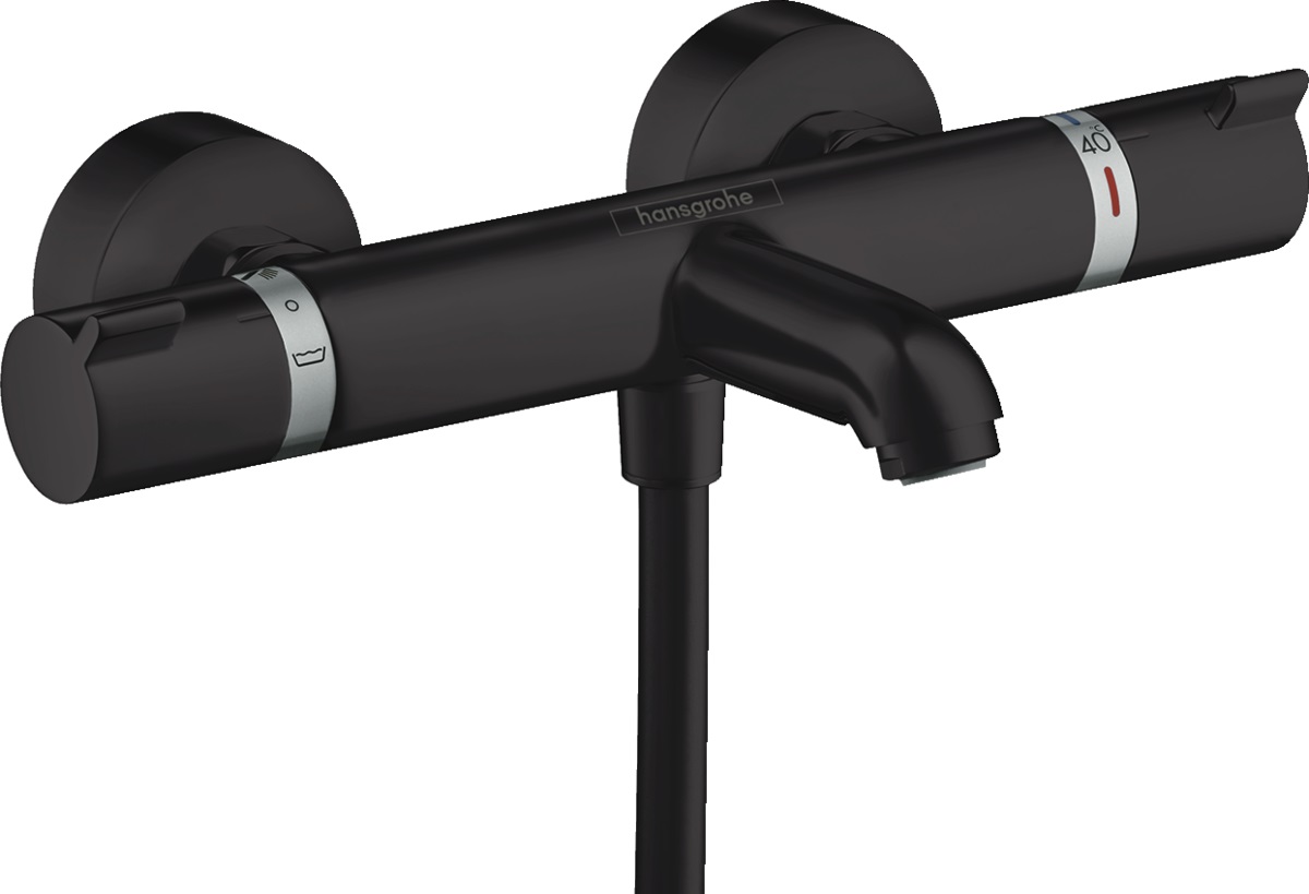 Hansgrohe Ecostat Comfort bateria wannowo-prysznicowa ścienna termostatyczna czarny mat 13114670