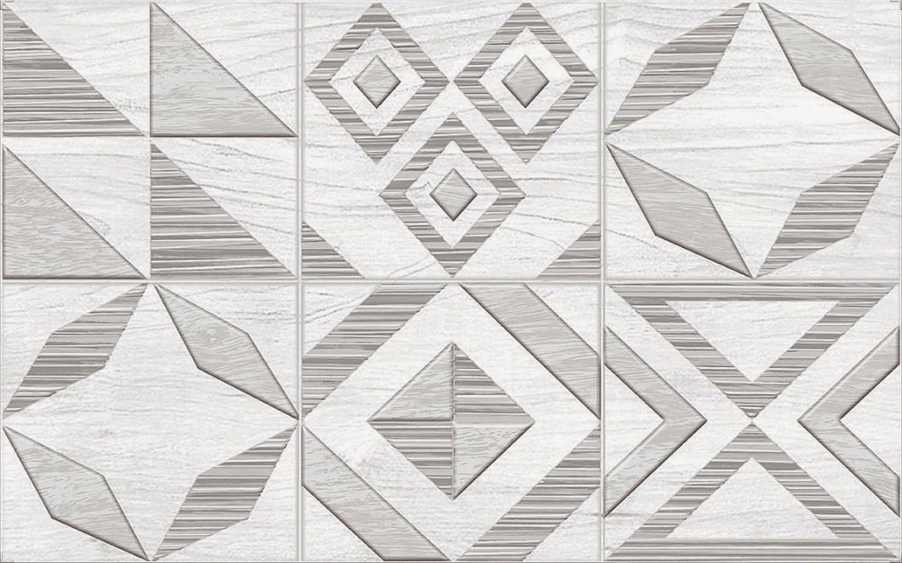 Ceramika Color Equador Patchwork dekor ścienny 25x40 cm szary połysk