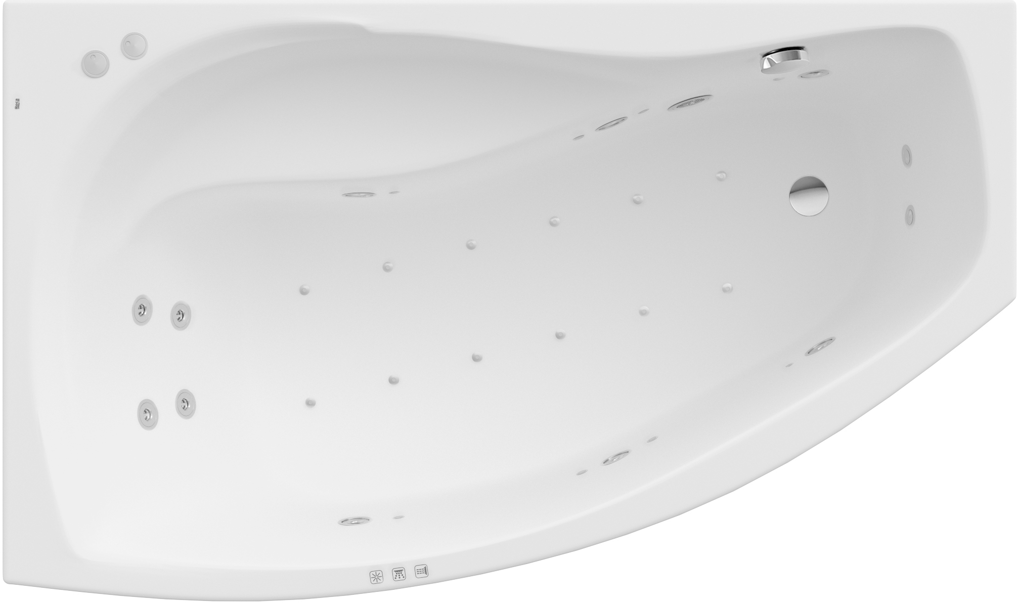 Roca Nicole wanna z hydromasażem 160x95 cm asymetryczna biała A24T173000