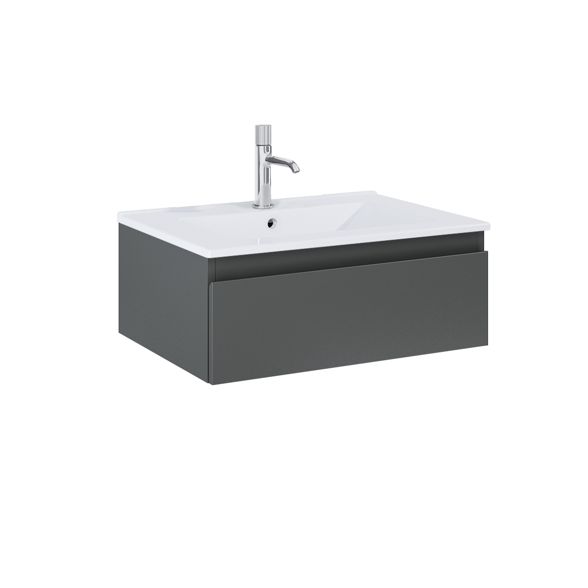 Oltens Vernal umywalka z szafką 60 cm biały/grafit mat 68004400 - Wysyłka w 24h