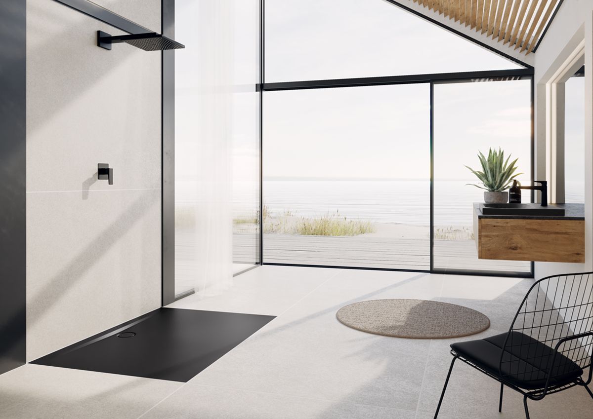 Kaldewei Superplan Zero brodzik 90x120 cm prostokątny z obniżonym nośnikiem ze styropianu model 1554-5 czarny mat 355447980676