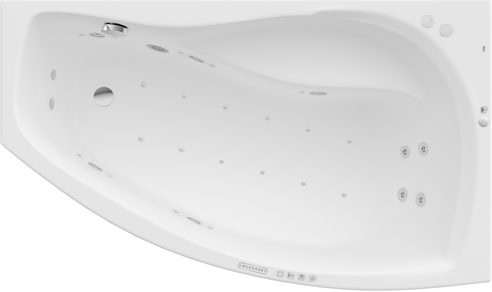 Roca Nicole wanna z hydromasażem 160x95 cm asymetryczna biała A24T183000