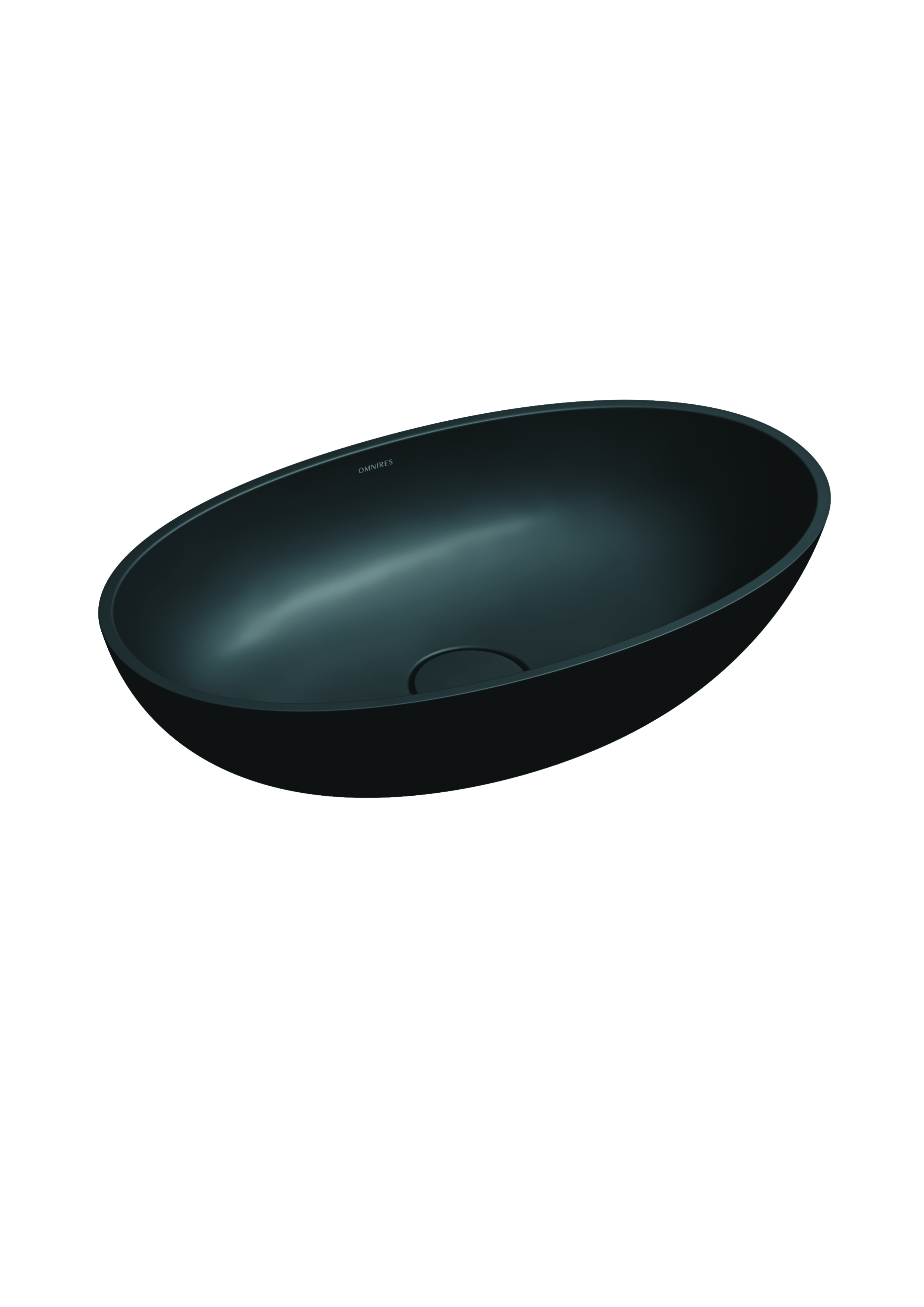 Omnires Shell M+ umywalka 60x35 cm owalna nablatowa czarna SHELLUNBLV