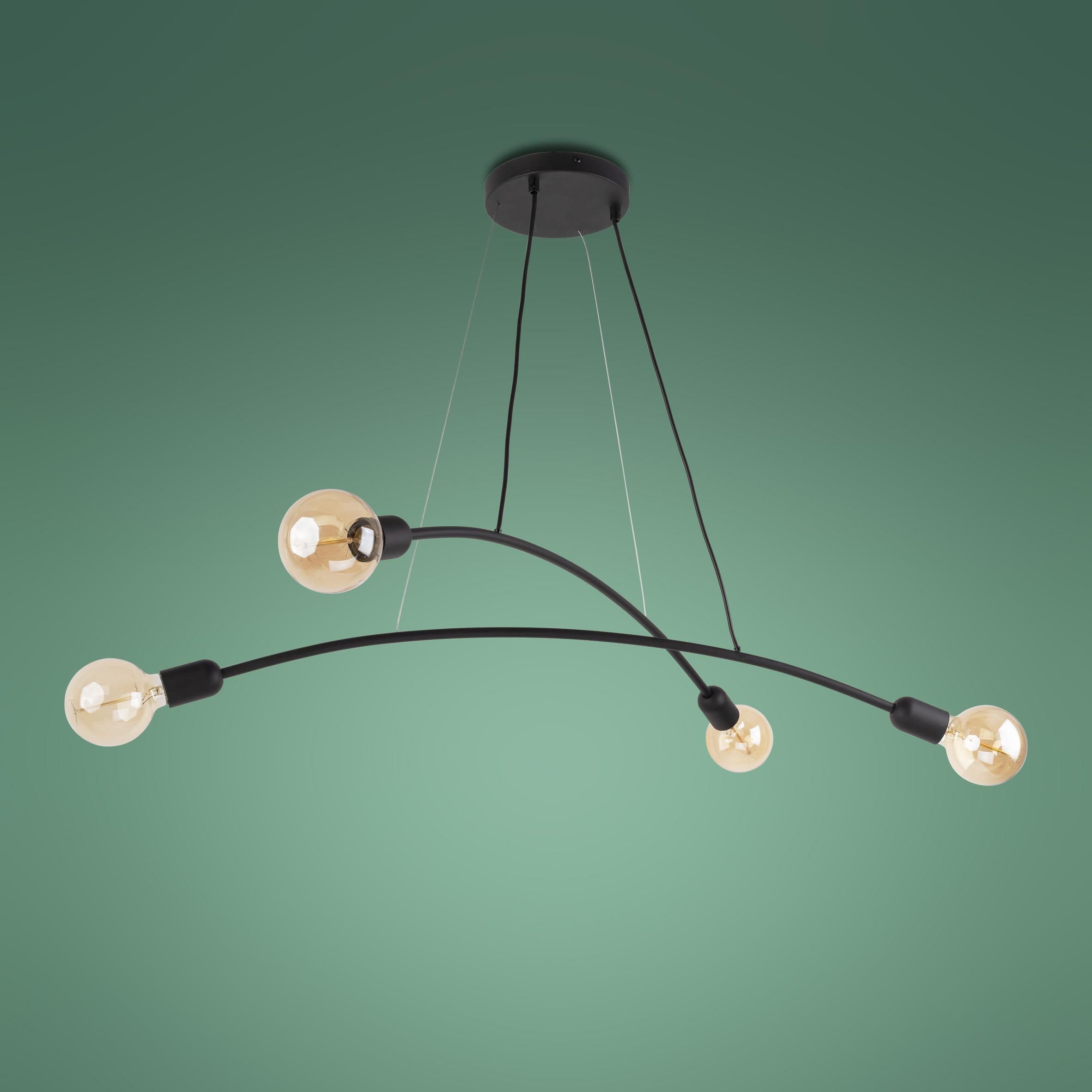 TK Lighting Helix lampa wisząca 4x15W czarna 2724