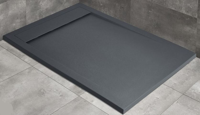 Radaway Teos F brodzik 130x80 cm prostokątny konglomeratowy antracyt HTF13080-64