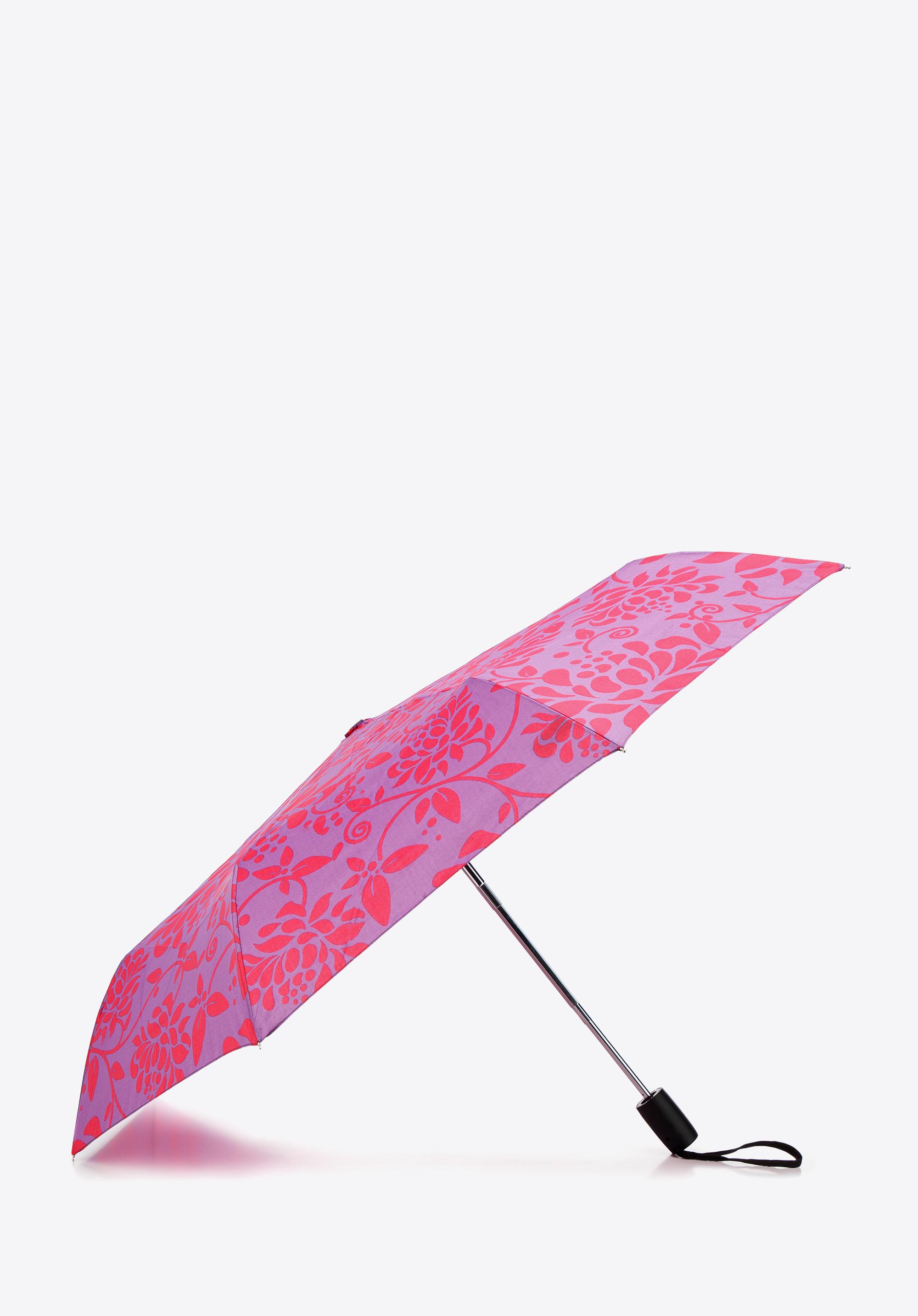 Parasol automatyczny wzorzysty fioletowo-różowy