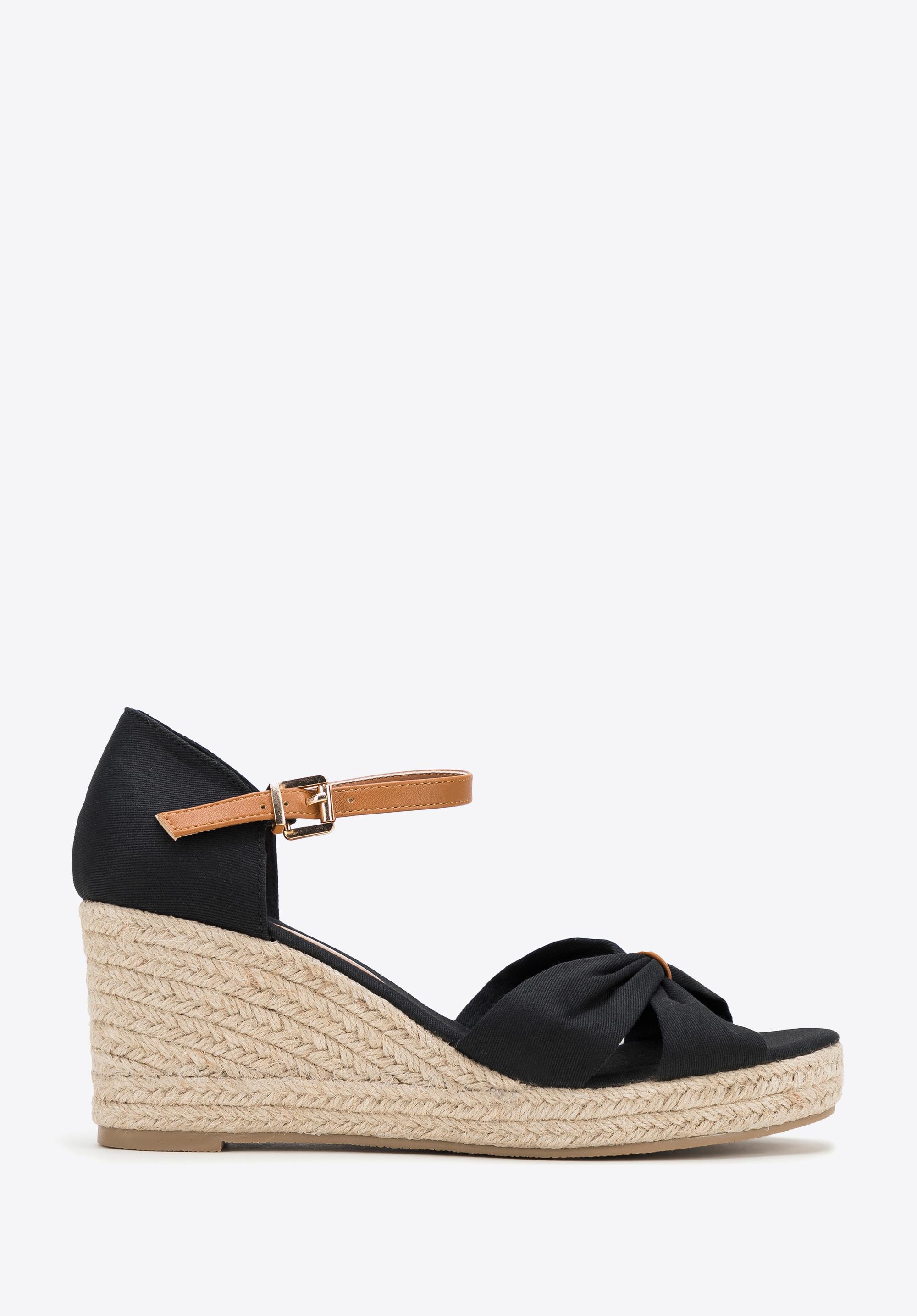 Damskie espadryle z kokardą z przodu czarne